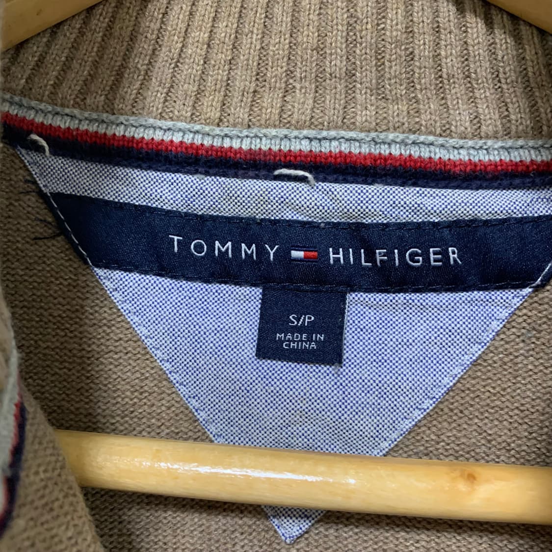 타미힐피거 컬러블록 하프넥 빈티지 반집업 니트 남성 S 상품이미지6