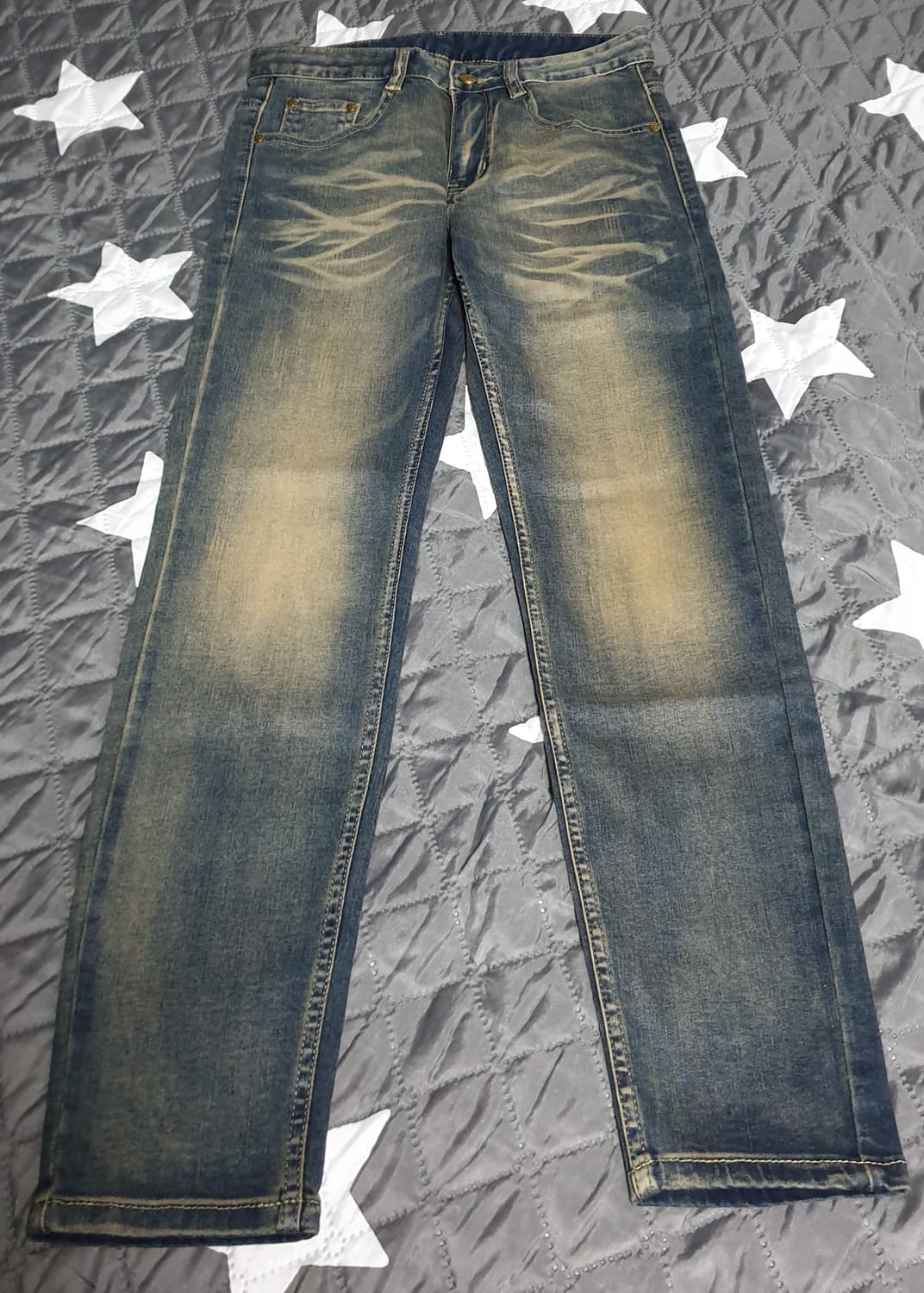 빈티지 워싱 슬림핏 데님팬츠 오일인디고 (28~29) 상품이미지1