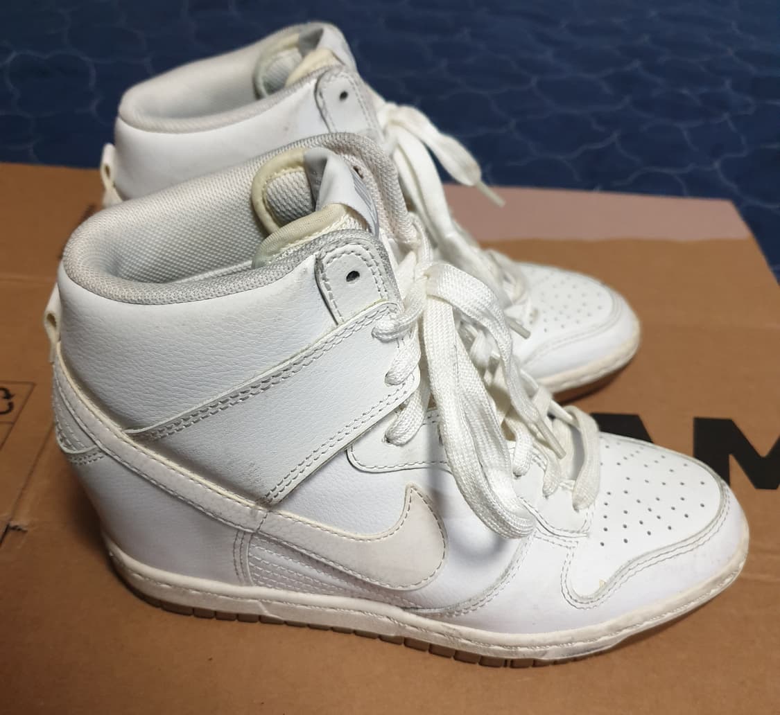 나이키 우먼 키높이 덩크하이 스니커즈 화이트 (235) 6cm 상품이미지2