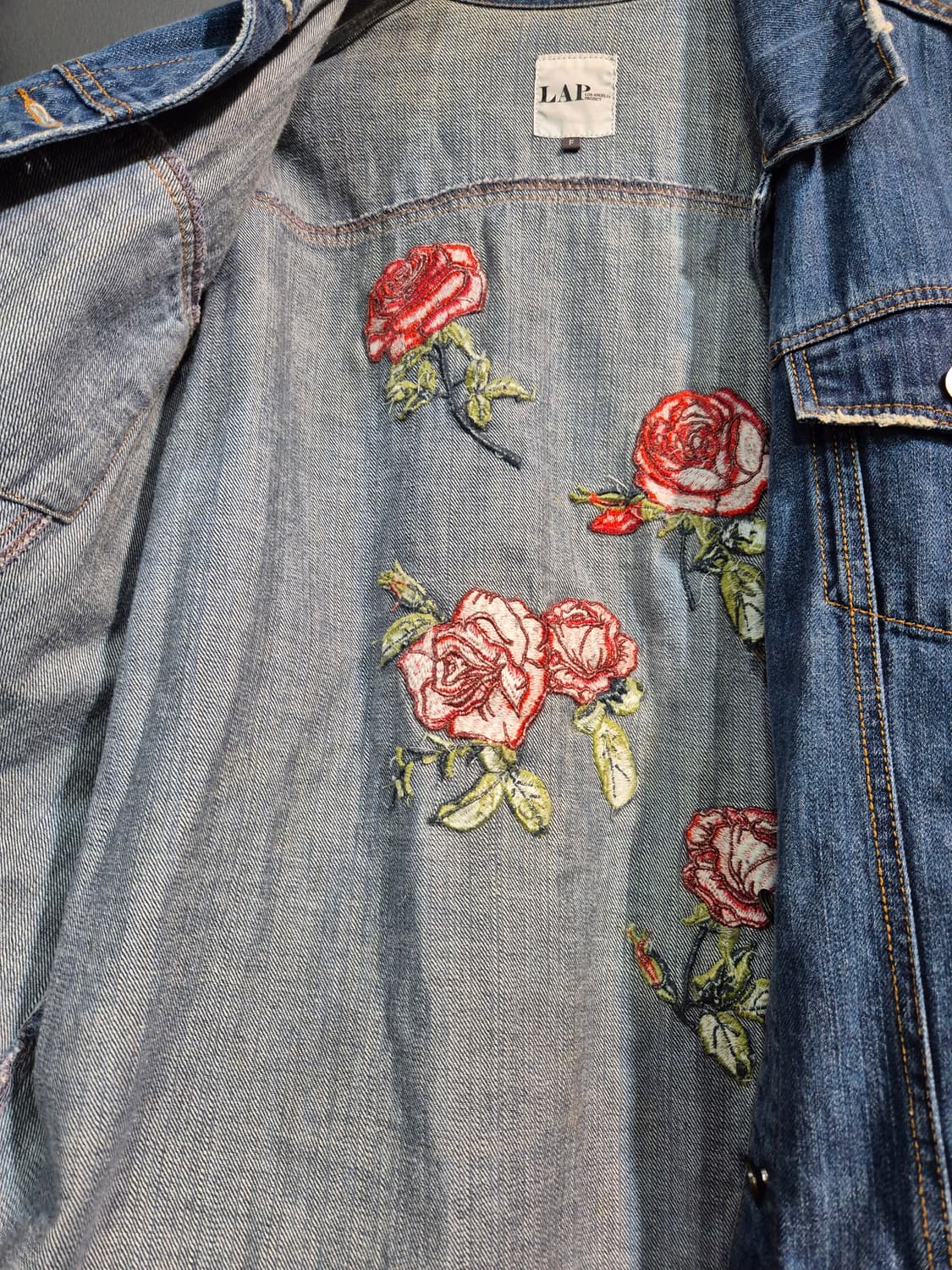 LAP 장미 프린트 데님 청자켓 F 상품이미지8
