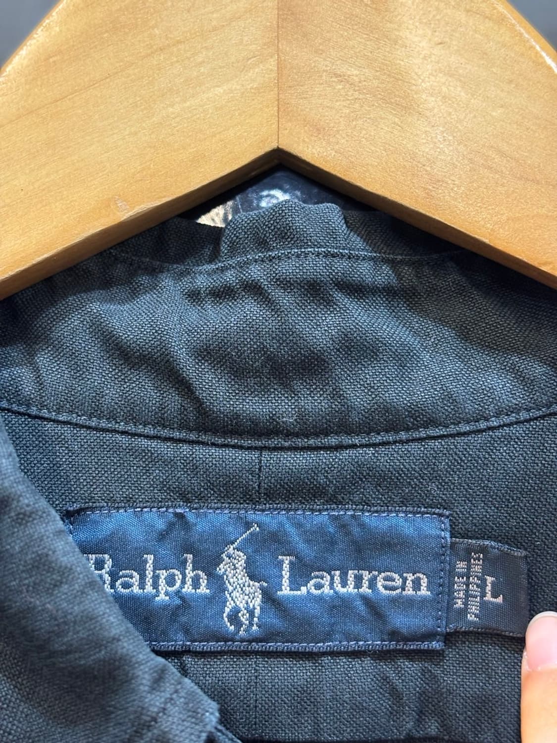 (L) 폴로 원포켓 옥스퍼드 셔츠 블랙 4.9 상품이미지2