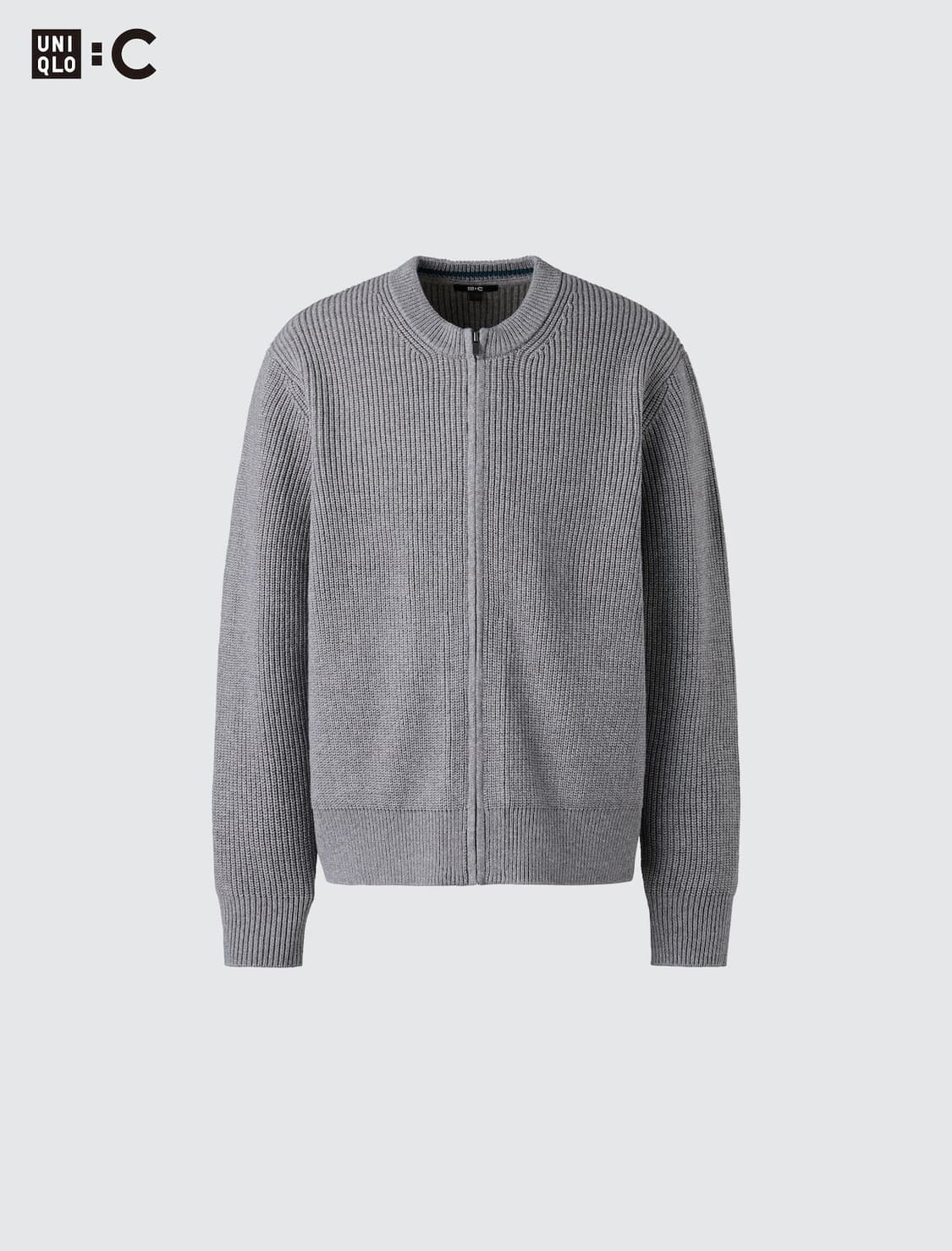 [S] 유니클로 C 크루넥 풀집 가디건 그레이 상품이미지2