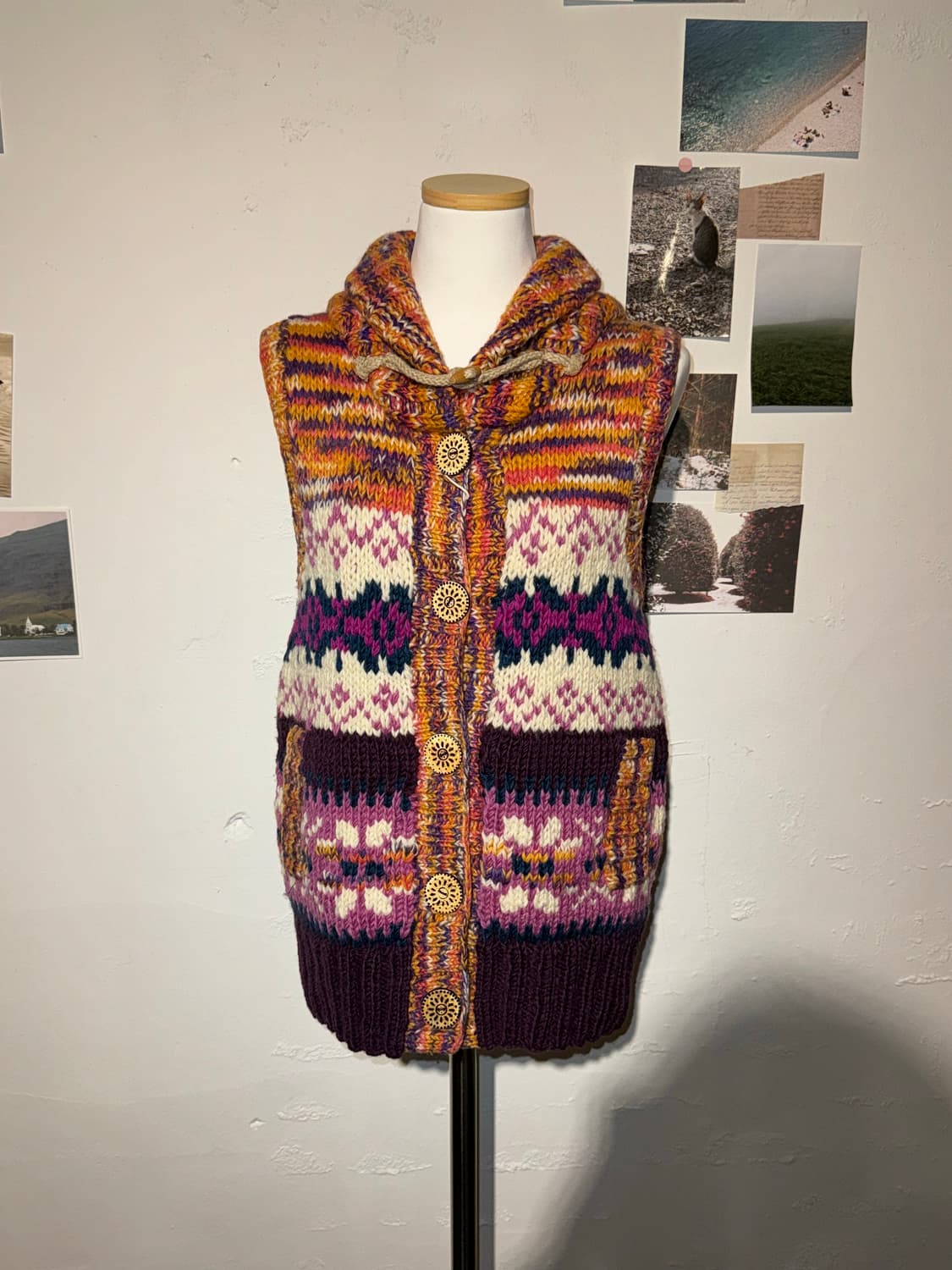 노르딕 히피 니트 조끼 상품이미지2