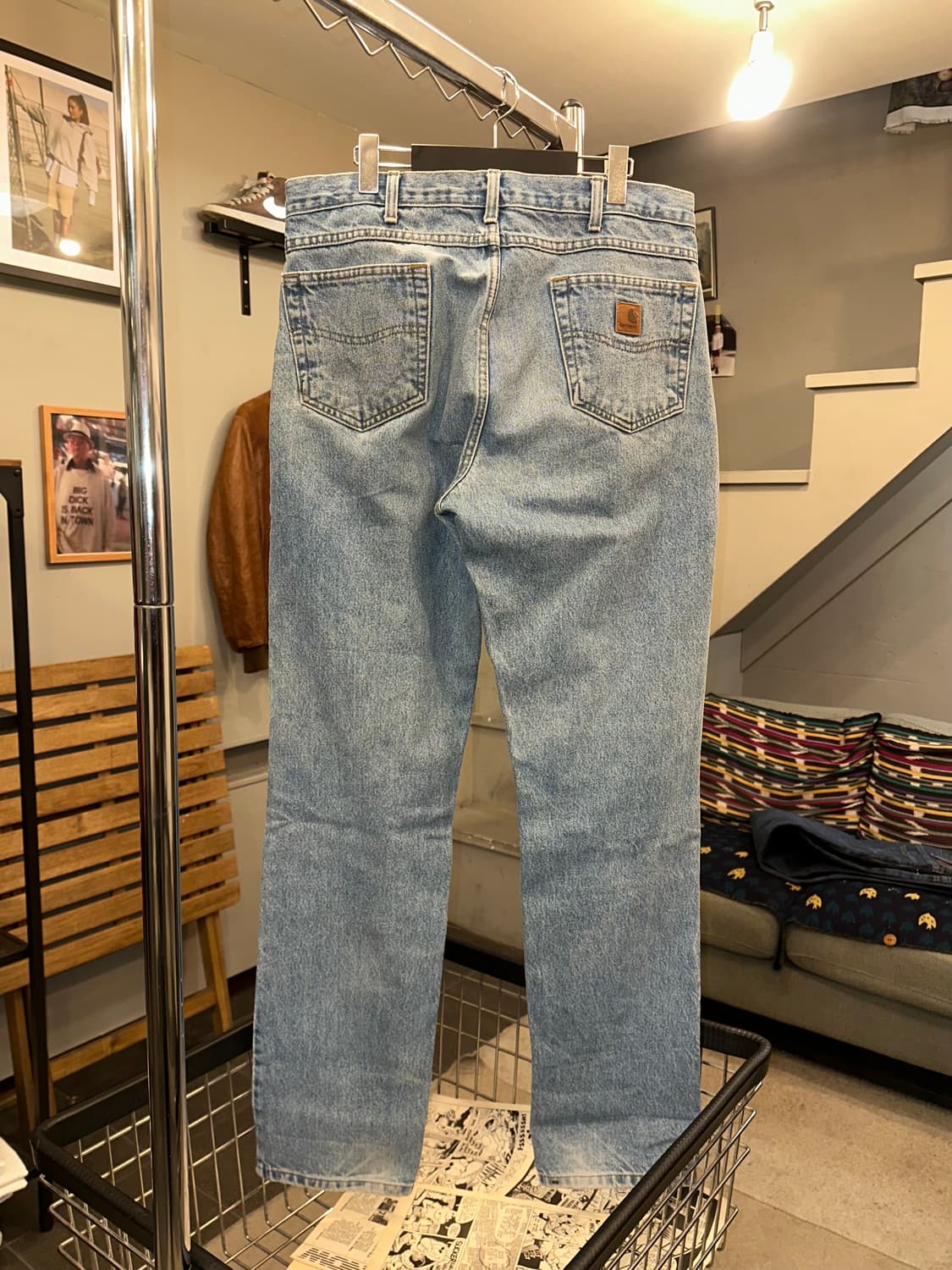 00’s Carhartt cracked washed denim pants 상품이미지8
