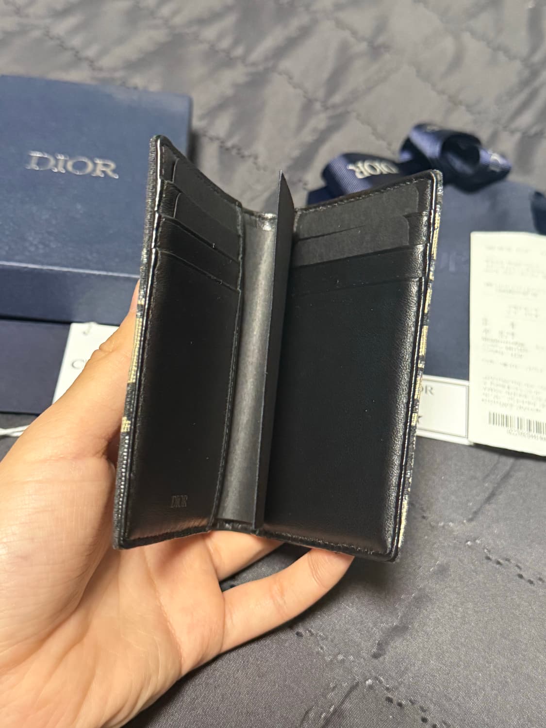 디올 오블리크 자카드 오거나이저 카드지갑 베이지 상품이미지4