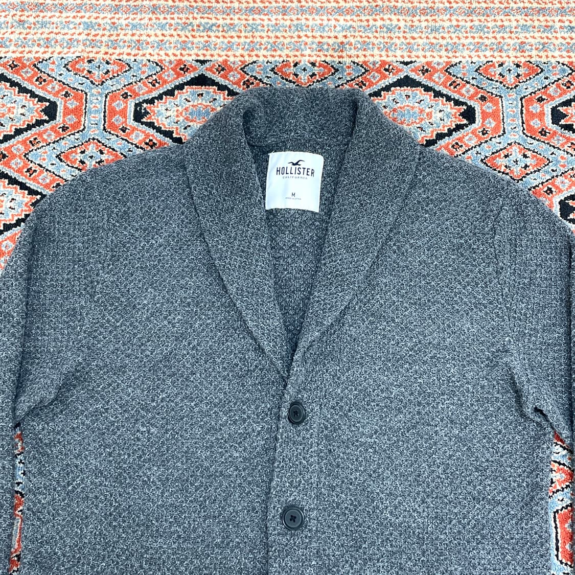 홀리스터 차콜 그레이 코튼 숄카라 니트 가디건 남성M 상품이미지2