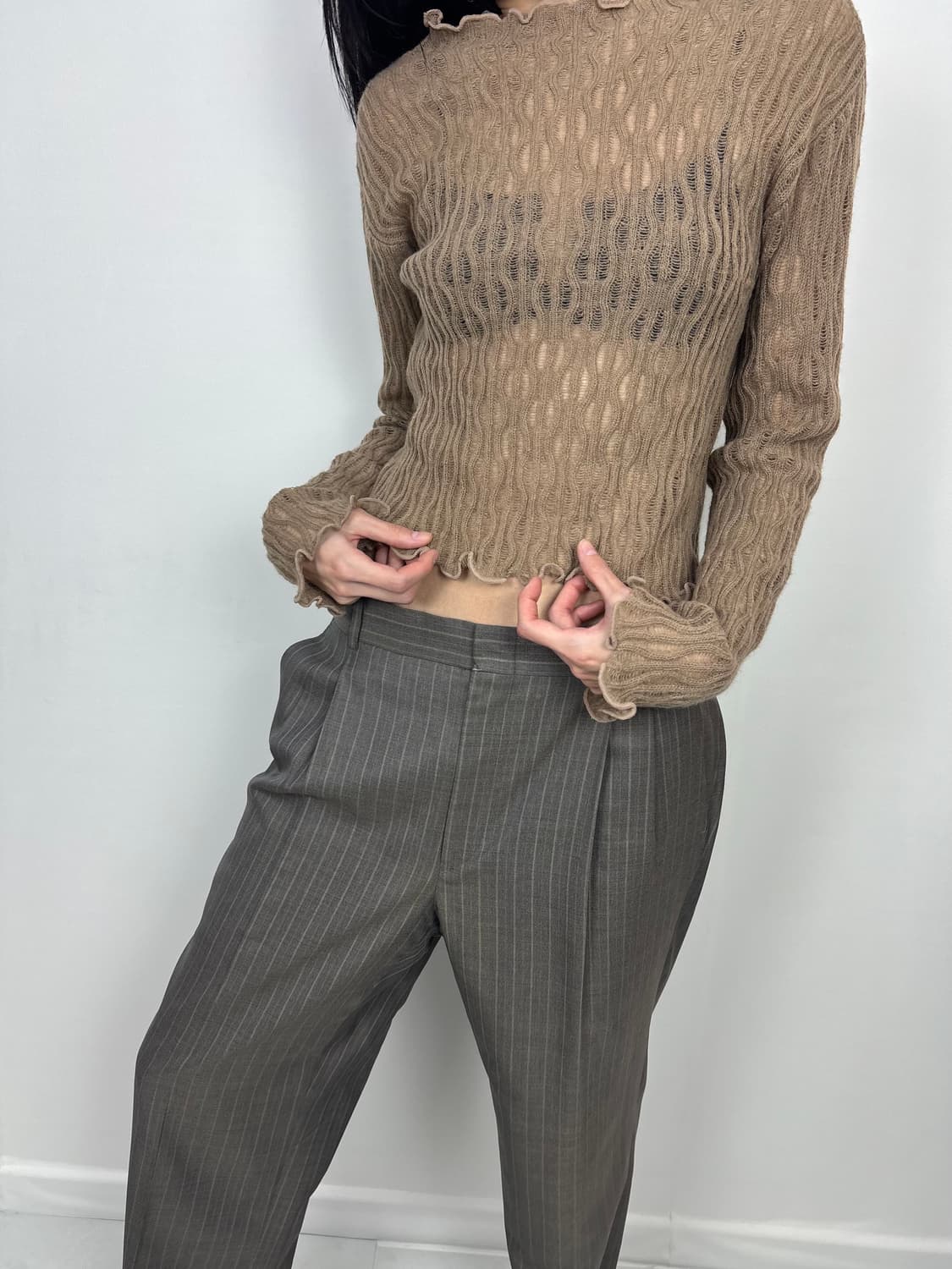 BROWN WAVE WOOL KNIT 상품이미지2