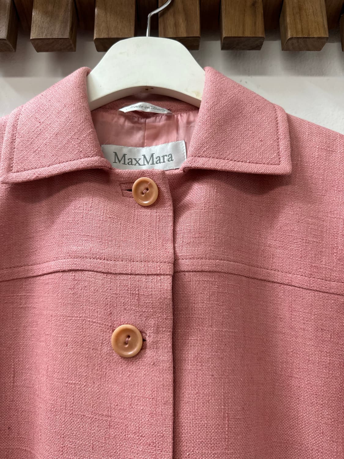 막스마라(Max Mara) 핑크 린넨 혼방 4버튼 자켓 (드라이완료) 상품이미지3