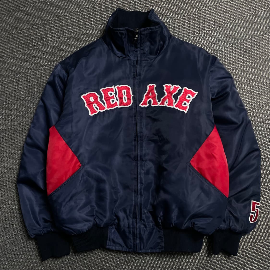 90s EXCLU 올드스쿨 Red Axe 바시티 베이스볼 자켓y 5735 상품이미지2
