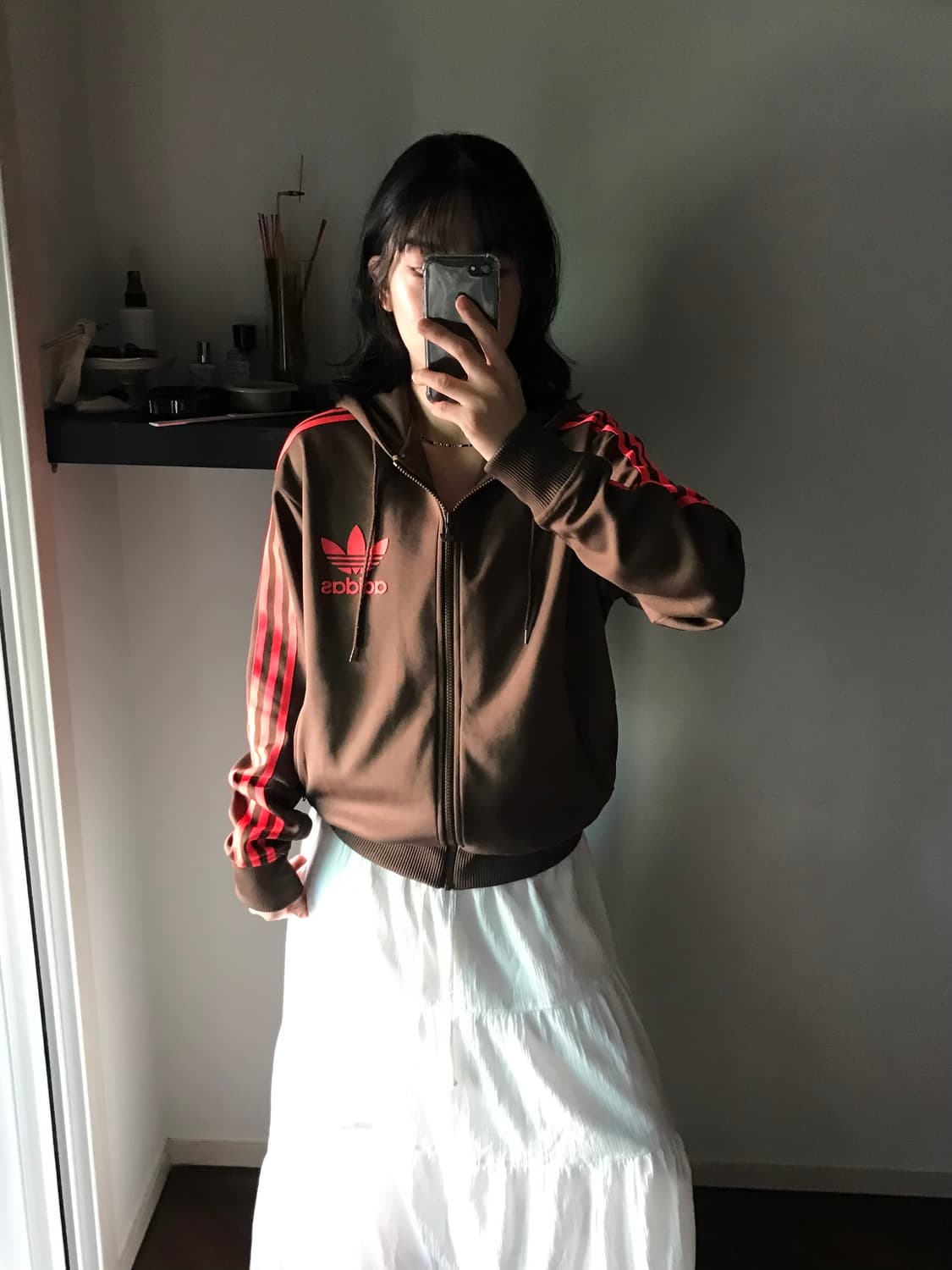 아디다스 올드스쿨 구파이어버드 초코브라운 트랙탑 후드 져지 후디드플락 상품이미지2