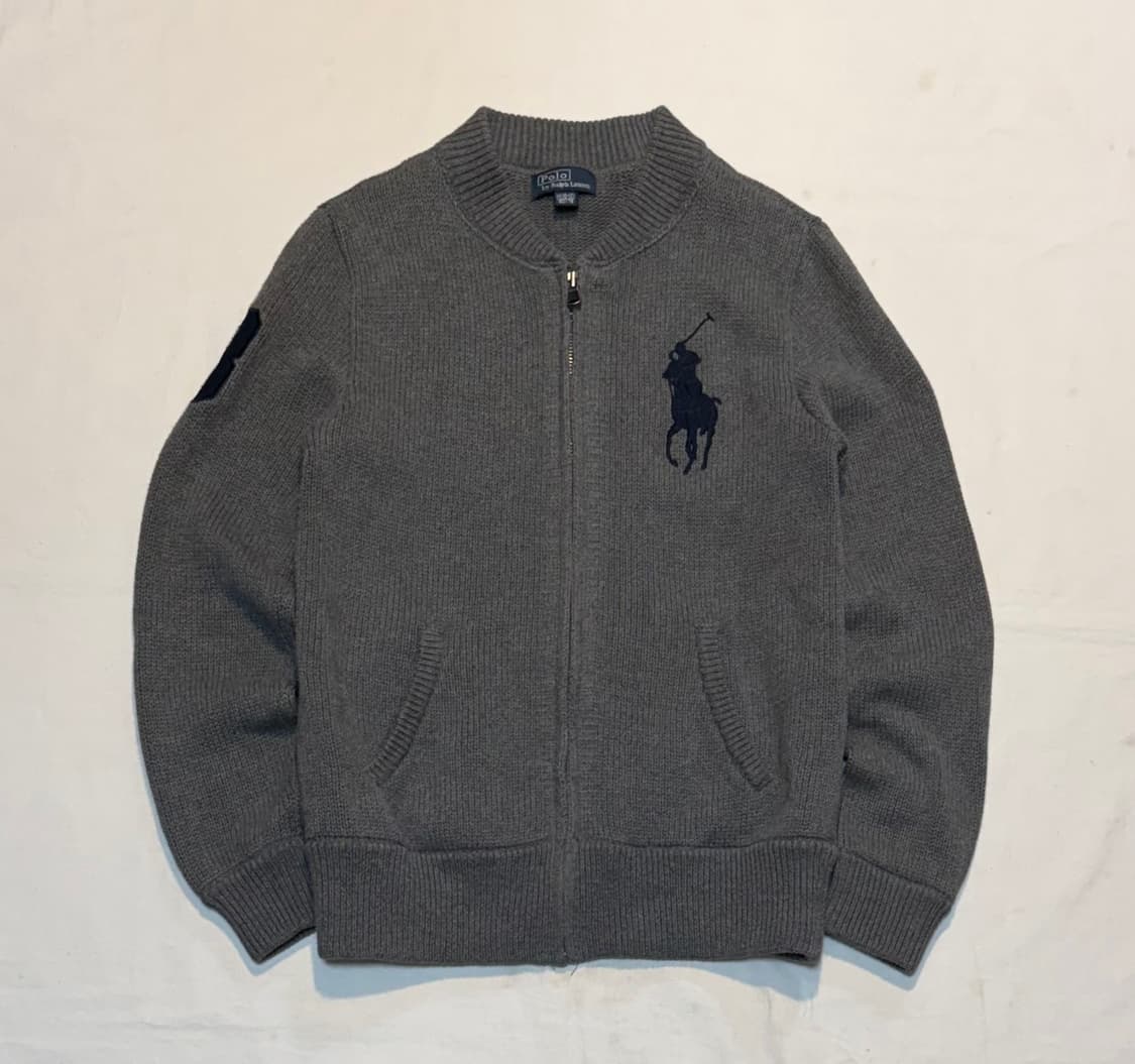 폴로 랄프로렌 빅포니 니트집업 그레이 상품이미지1