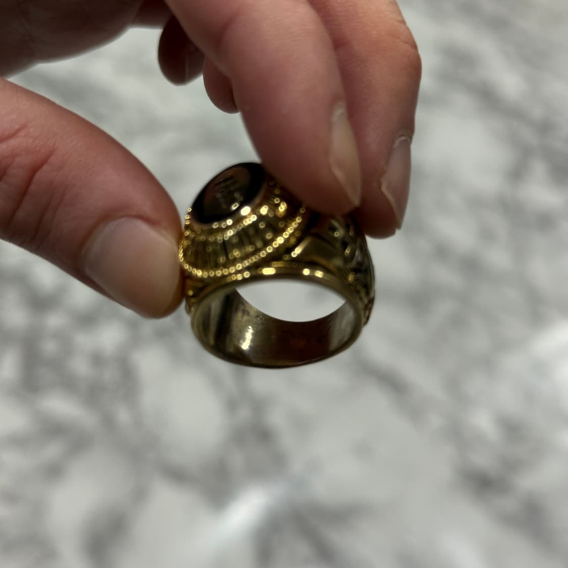 정품 베이프 컬리지 링 골드 상품이미지6