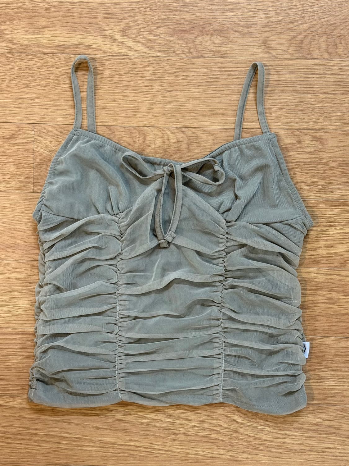 애즈온 land sleeveless 카키 쉬폰 나시 상품이미지2