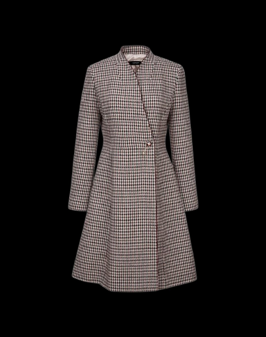 질스튜어트뉴욕 울혼방 하운드투스 체크 여성 롱코트 88 M/상태좋음 상품이미지10