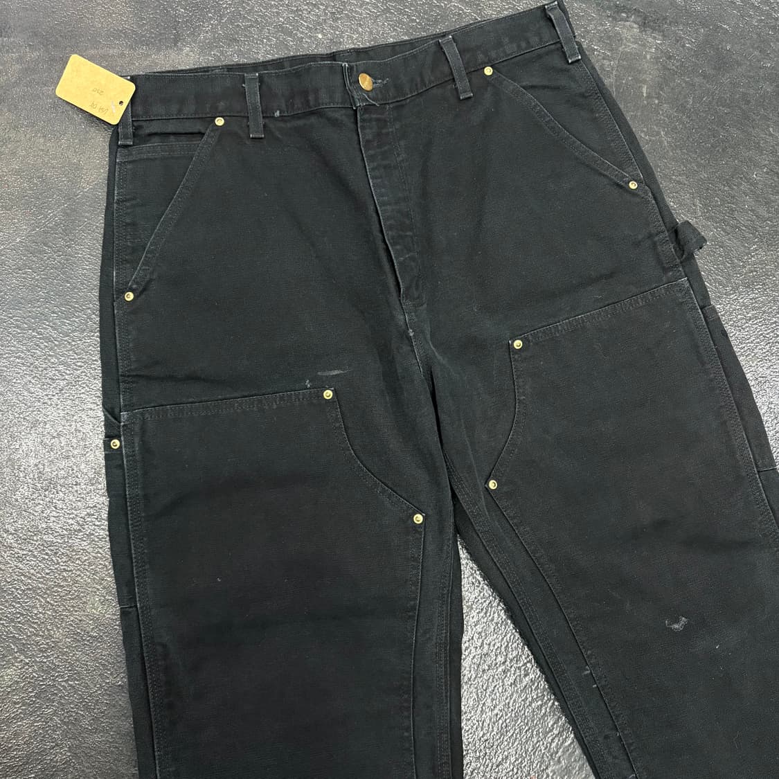 (34)90s usa칼하트 블랙 더블니 팬츠 상품이미지3