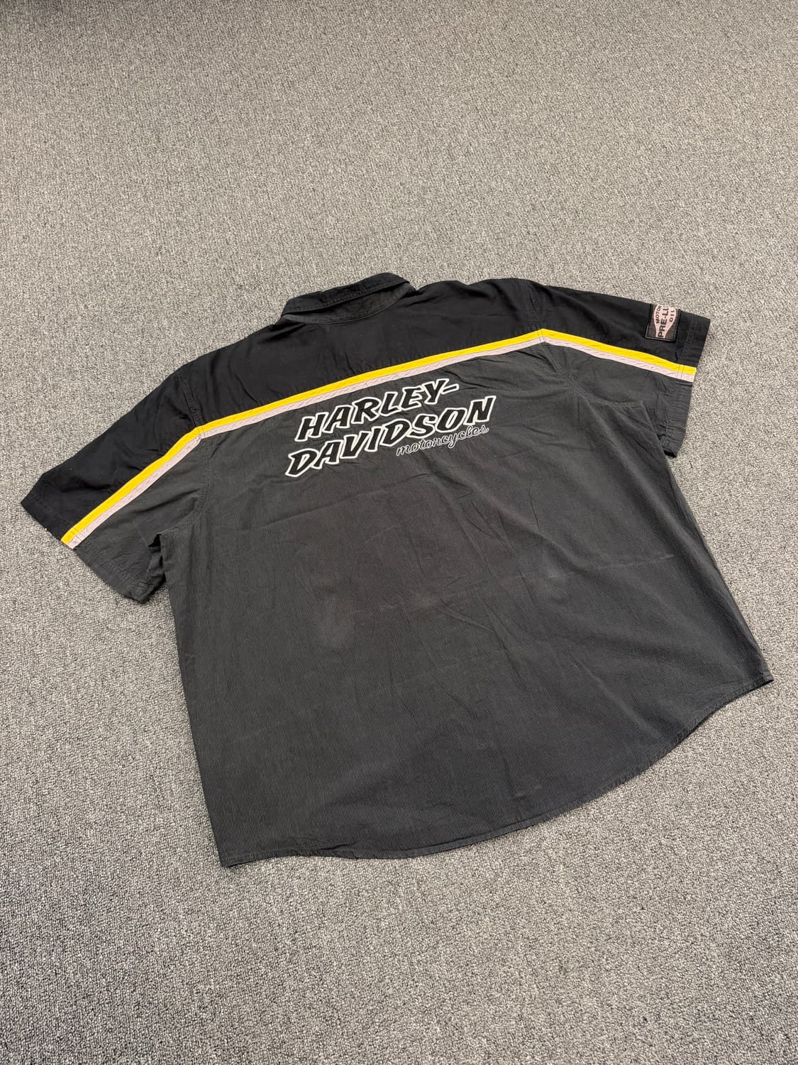 3XL)할리데이비슨 빈티지 옐로우 트랙 반팔 셔츠 상품이미지3