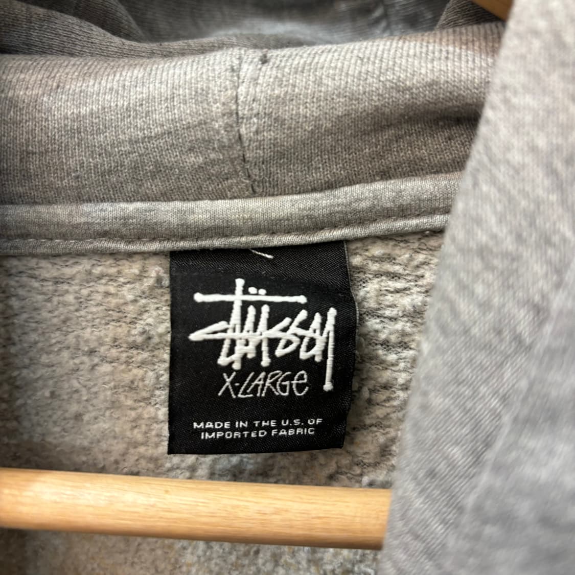 스투시 빅 로고 그레이 후드티 XL 상품이미지6