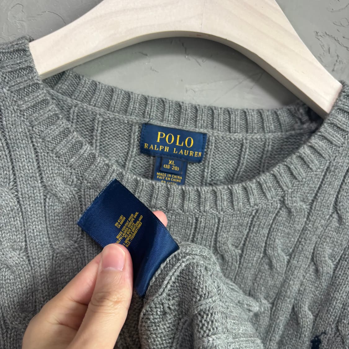 폴로 랄프로렌 꽈배기 니트 그레이 상품이미지3