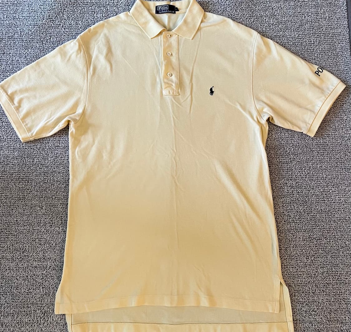폴로 랄프 로렌　옐로우 반팔 카라 티셔츠 상품이미지1