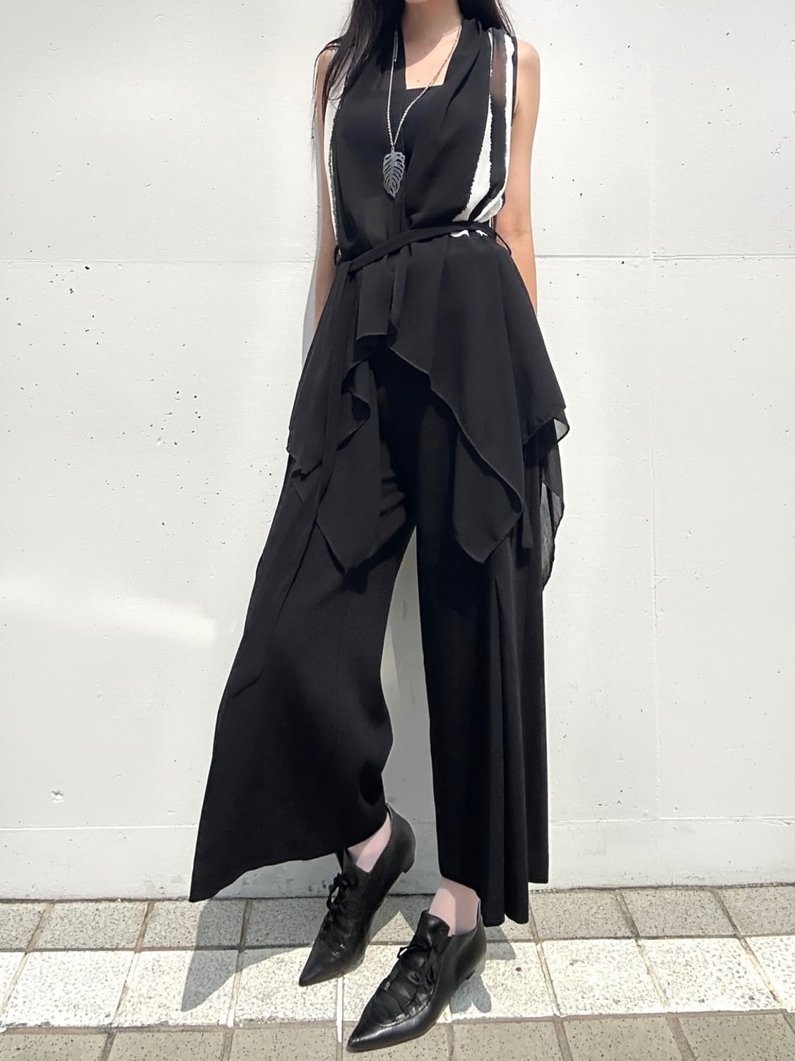 Zebra pattern sheer sleeveless 상품이미지3