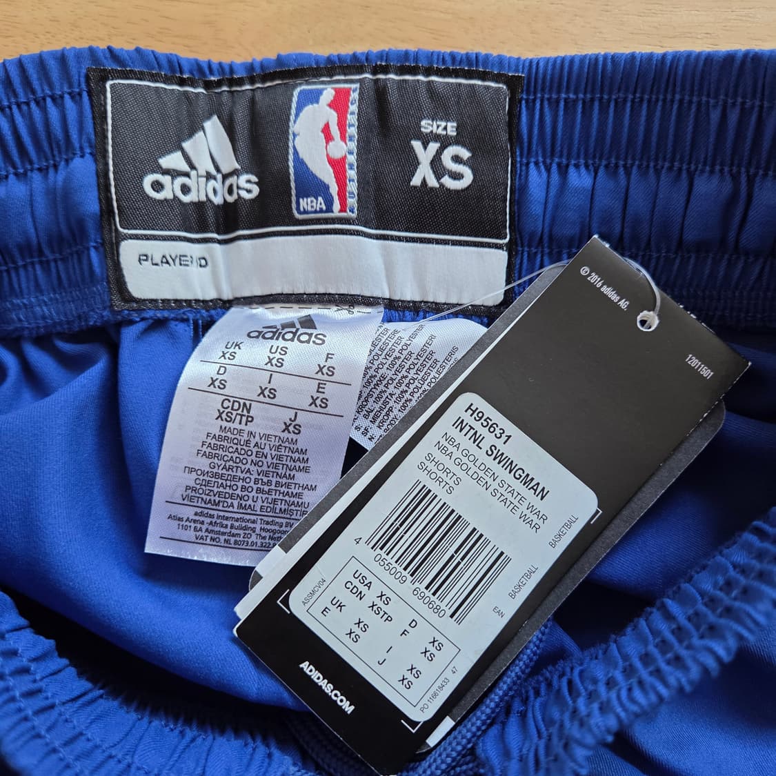 XS 새상품 아디다스 골든스테이트 워리어스 반바지 NBA167 상품이미지5