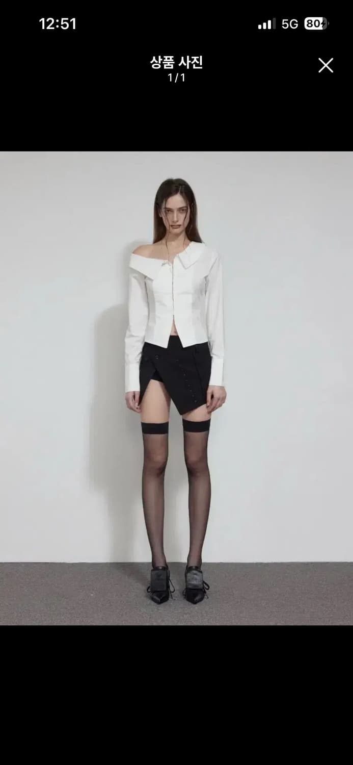 보헤미안서울 원숄더 슬림핏 셔츠 m 택 달린 새상품 판매 상품이미지1