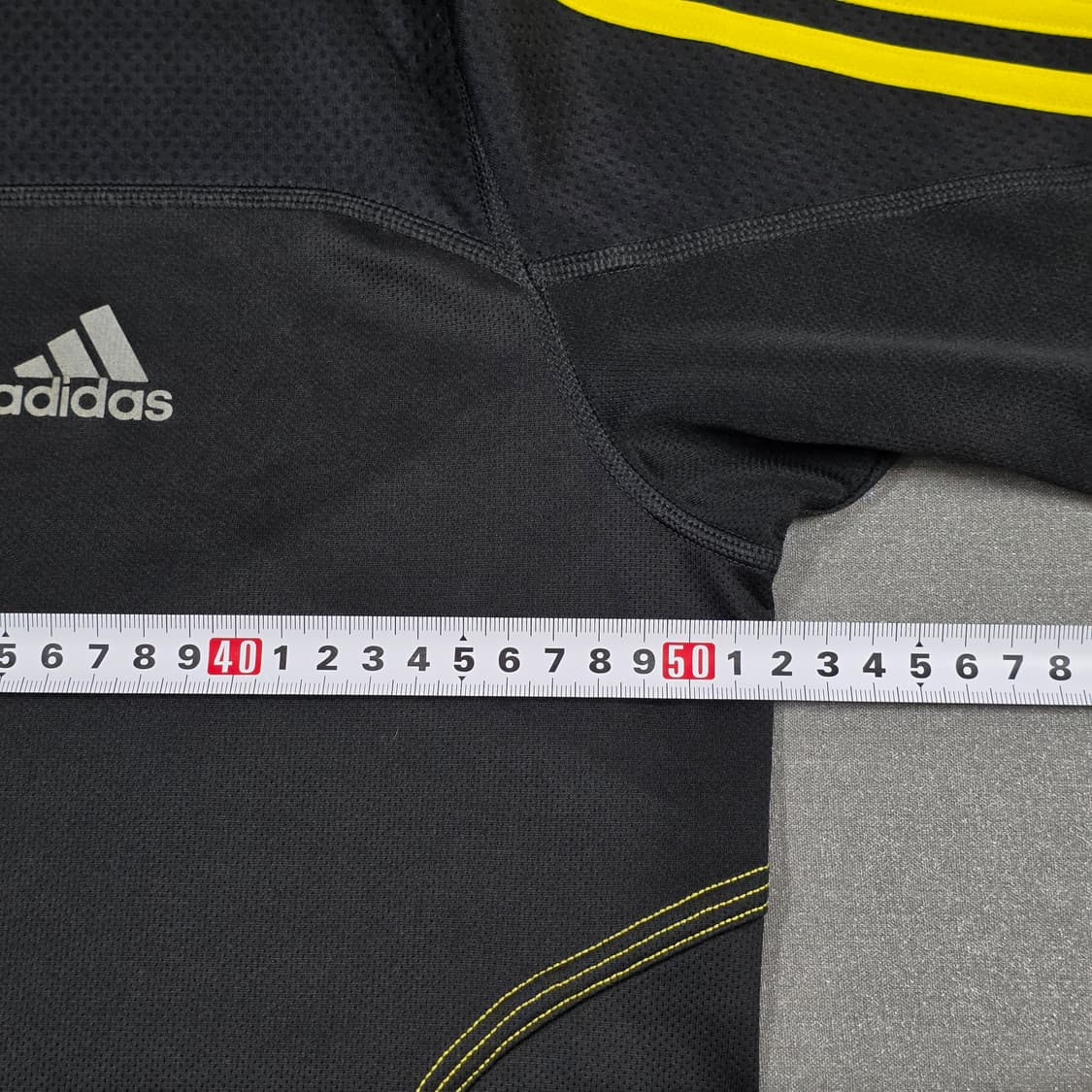 100 아디다스 삼선 져지 롱슬리브 블랙 옐로우 검노 상품이미지5