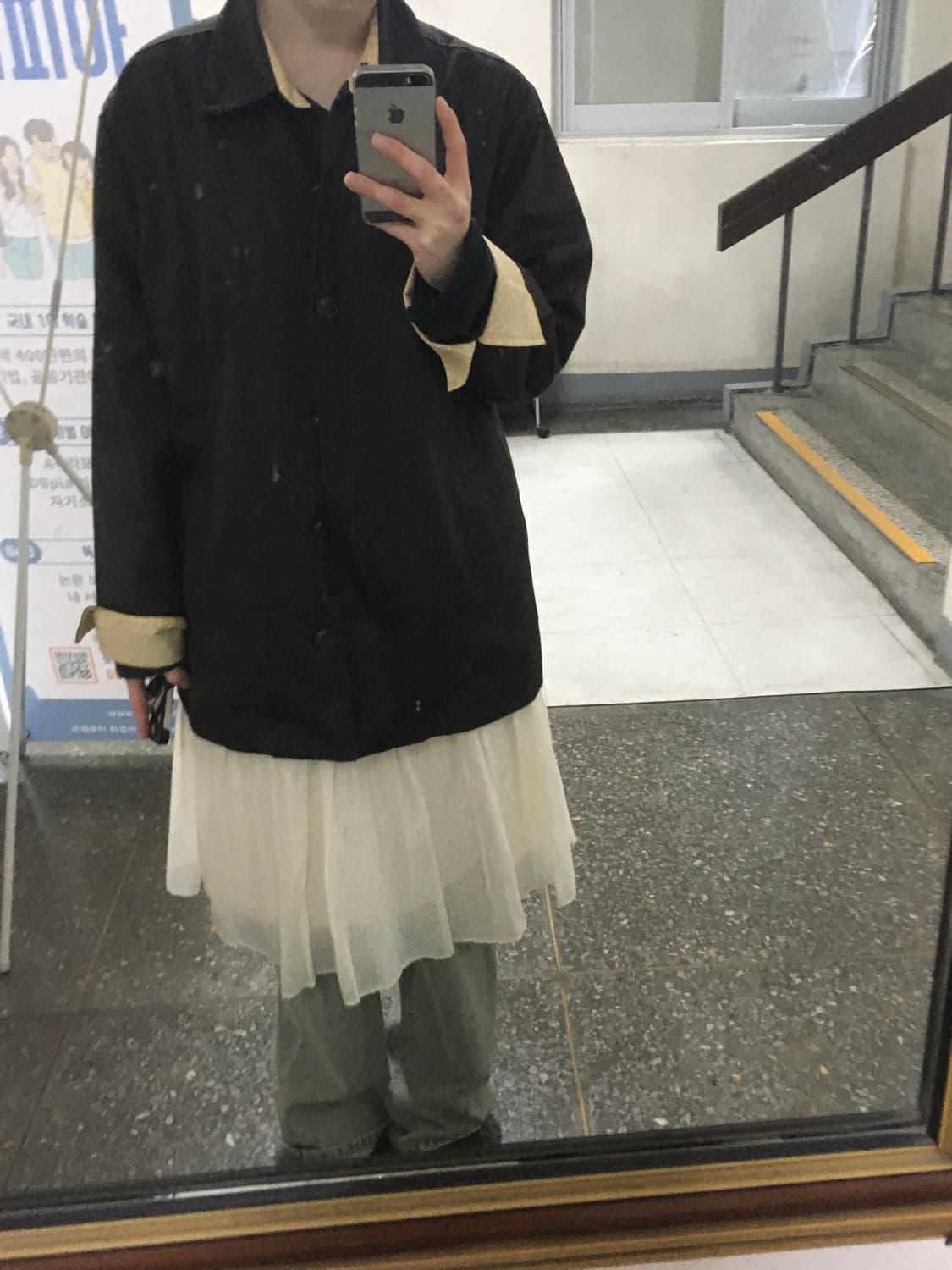 Brown&yellow dot coat 상품이미지5
