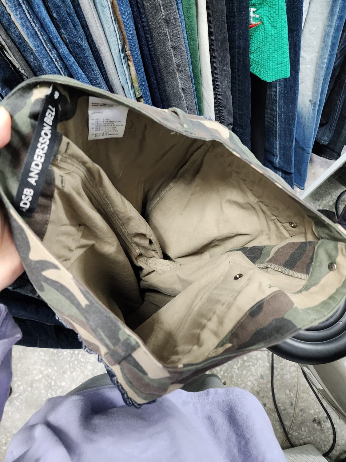 앤더슨벨 데님 레이어드 랩터 카모 팬츠  상품이미지10