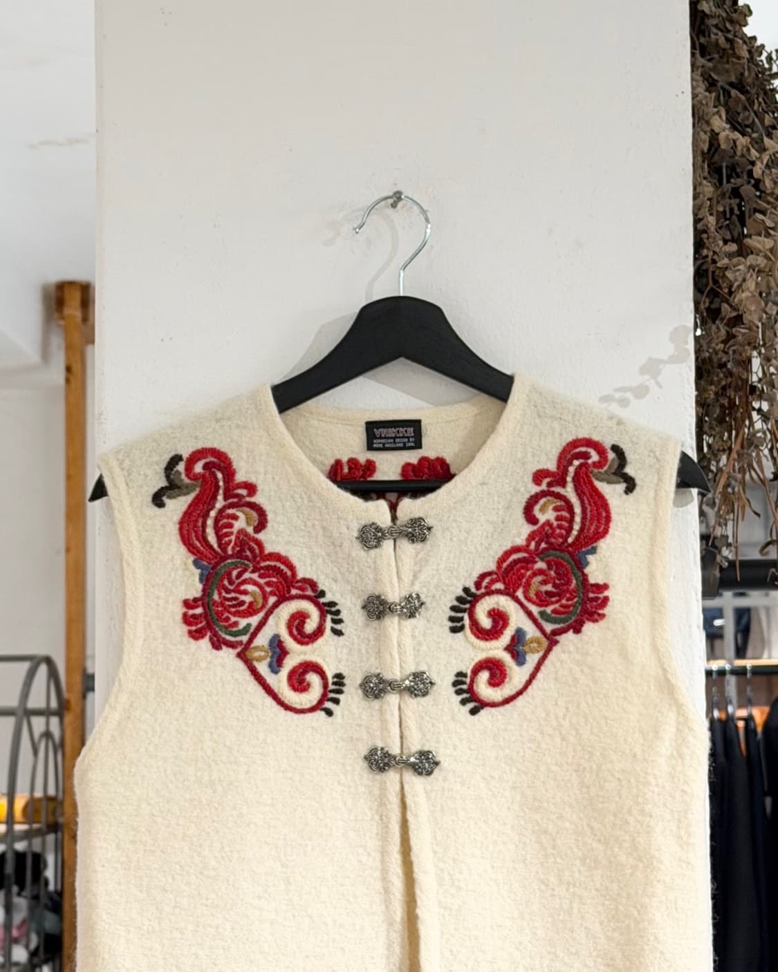 빈티지 아이보리 노르웨이 울 베스트 상품이미지4