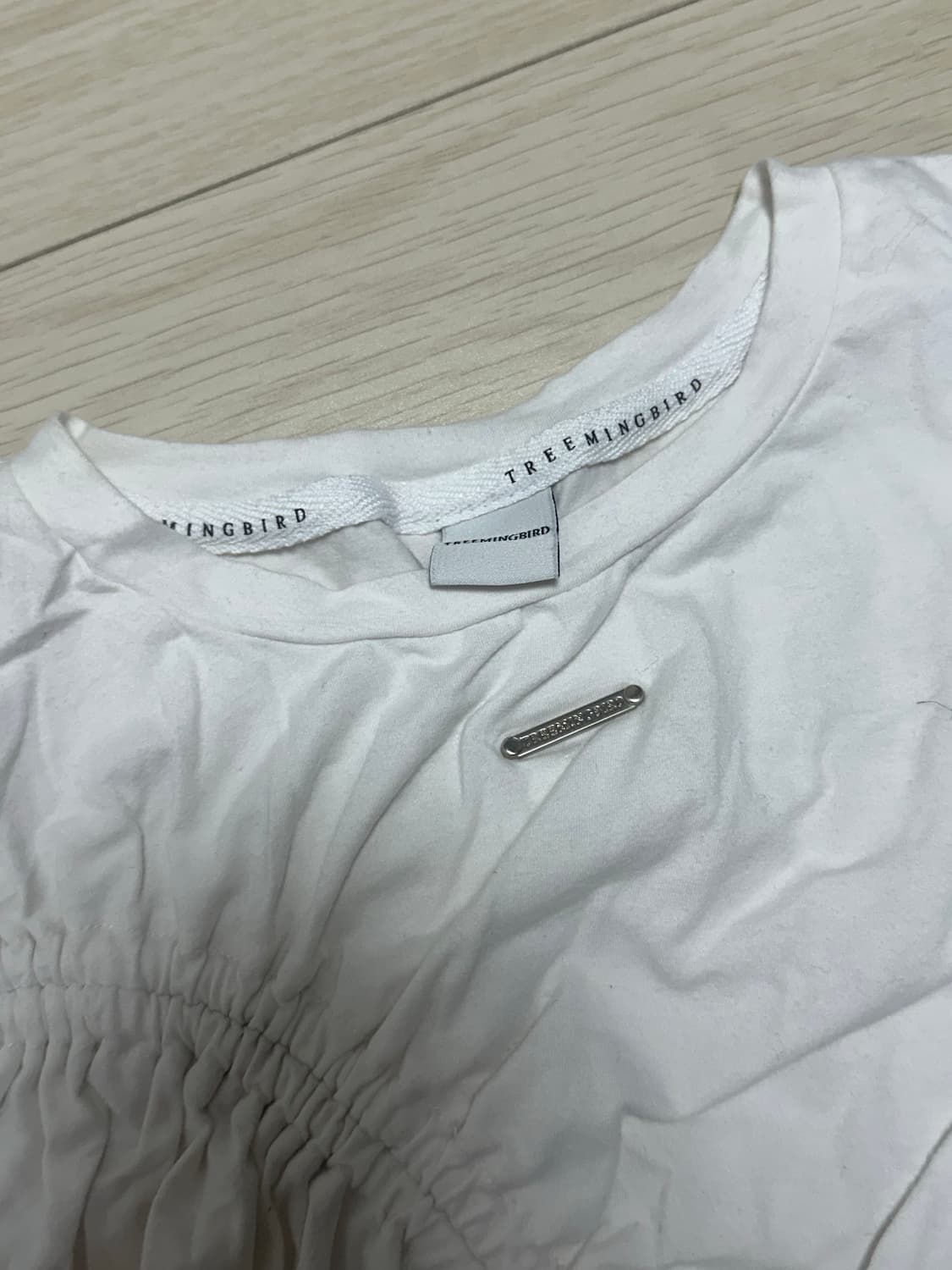 Shirred Wave Detail Crop T-Shirt 상품이미지3