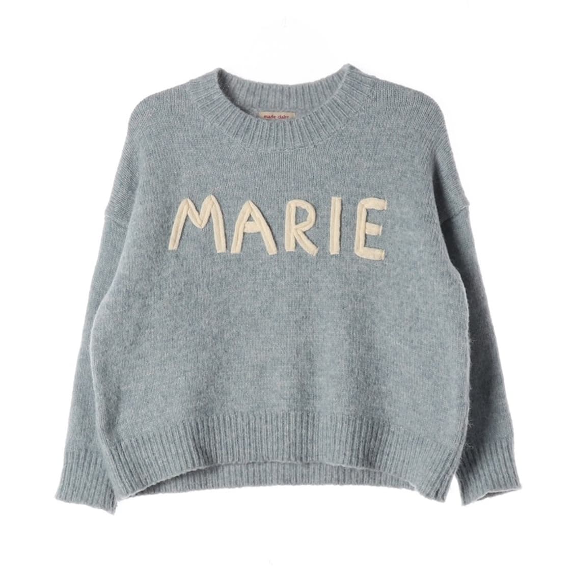 마리끌레르 스카이블루 레터링 니트 F 상품이미지1