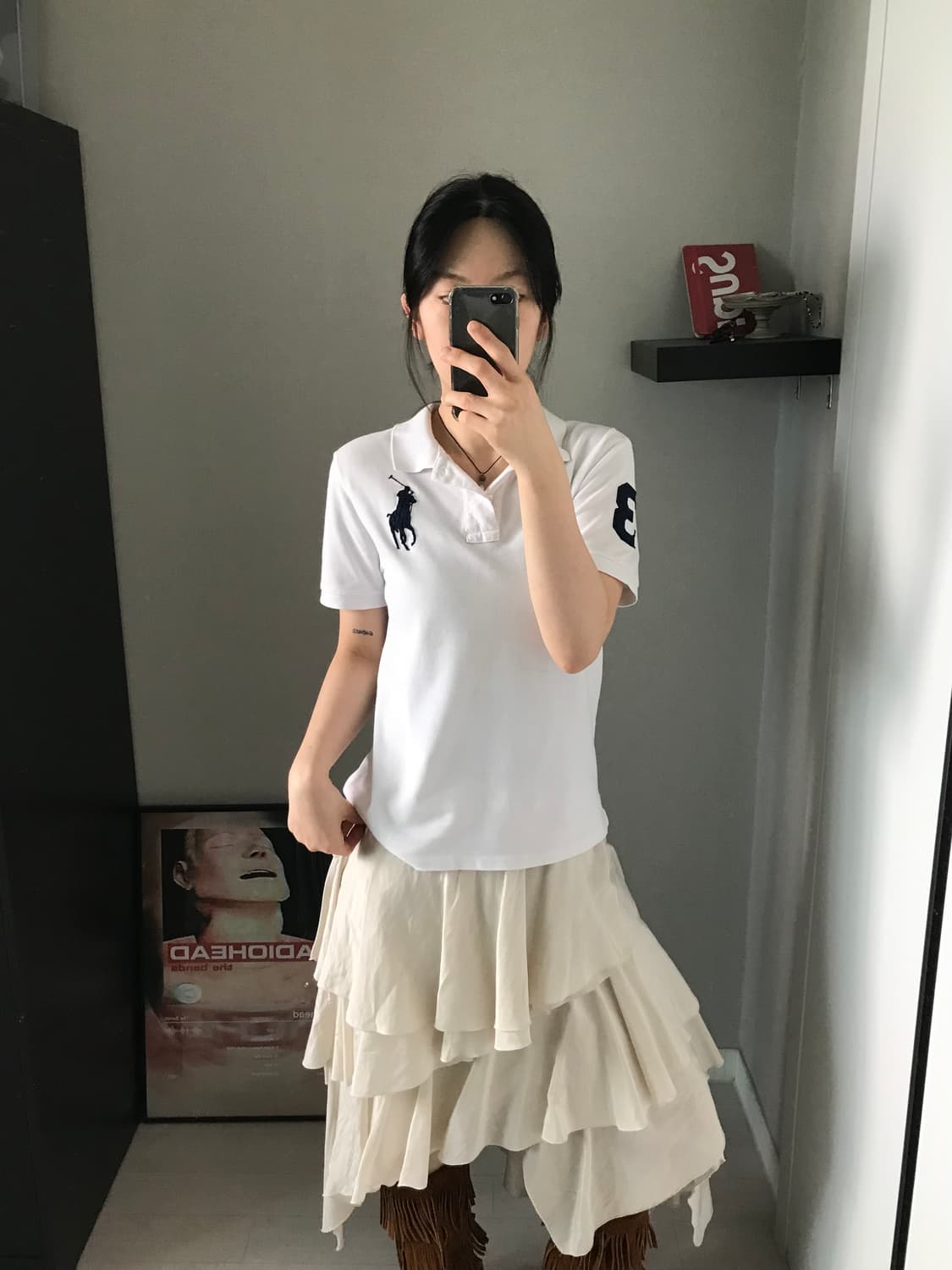 폴로 랄프로렌 빅포니 로고 화이트 카라티 상품이미지3