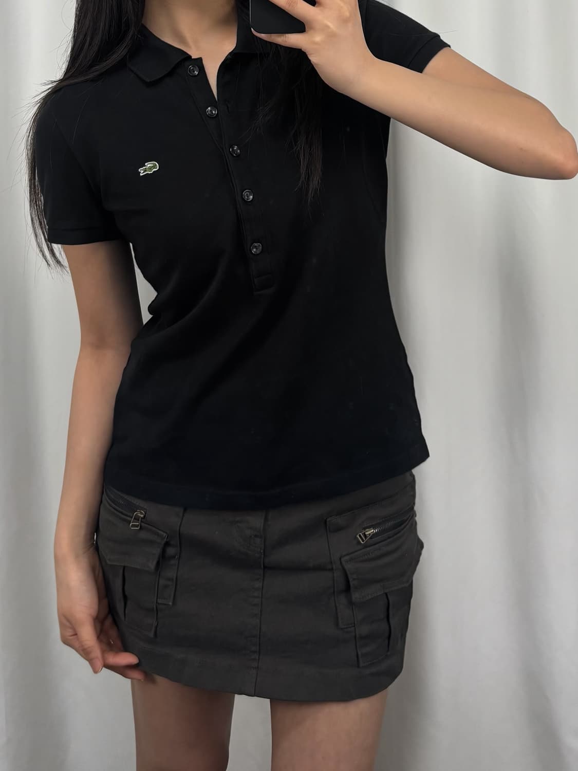 라코스테 블랙 슬림핏 반팔 PK 카라티 상품이미지2