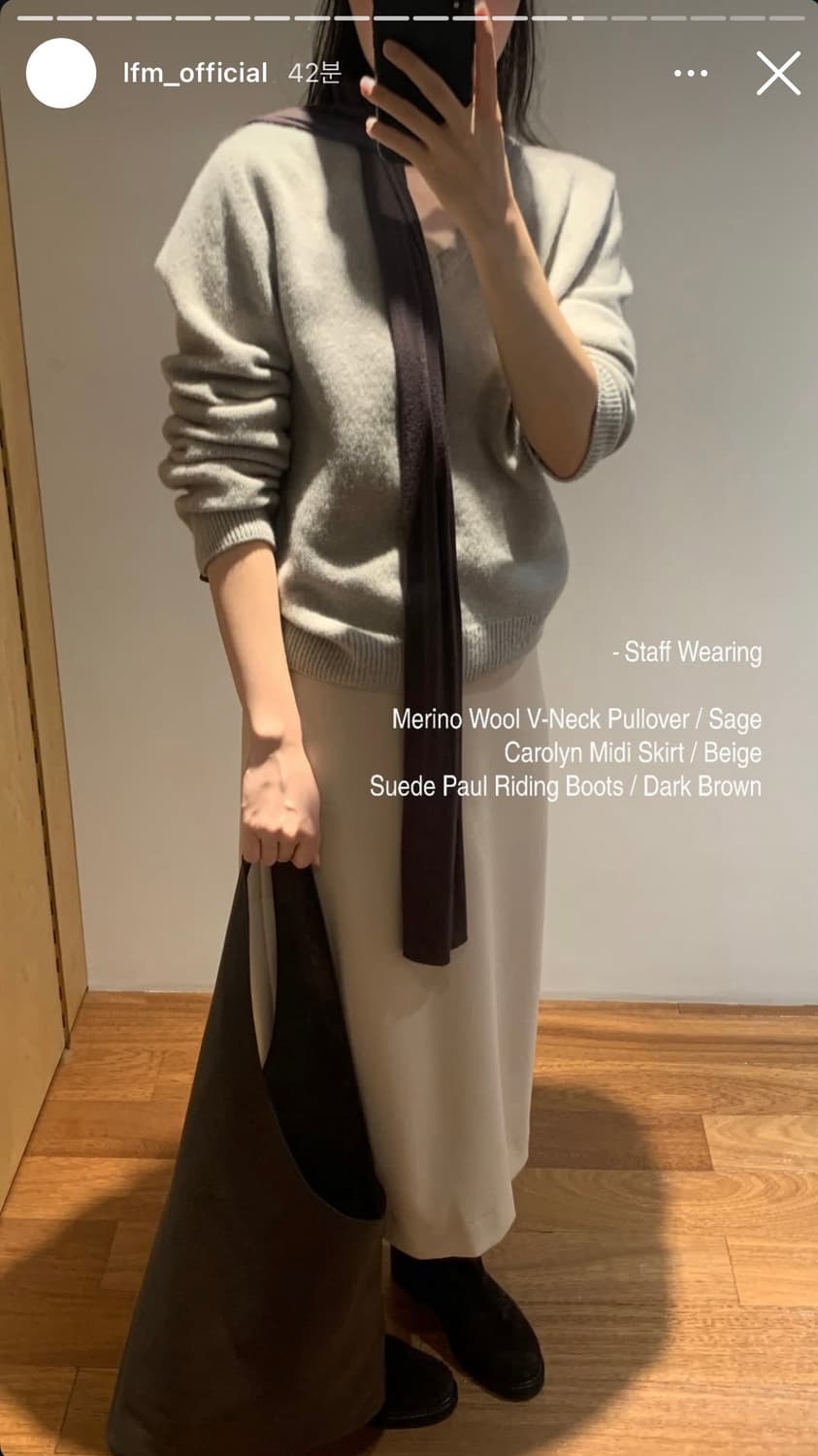 (새상품) [LFM] Carolyn Midi Skirt (Beige/S) 상품이미지2