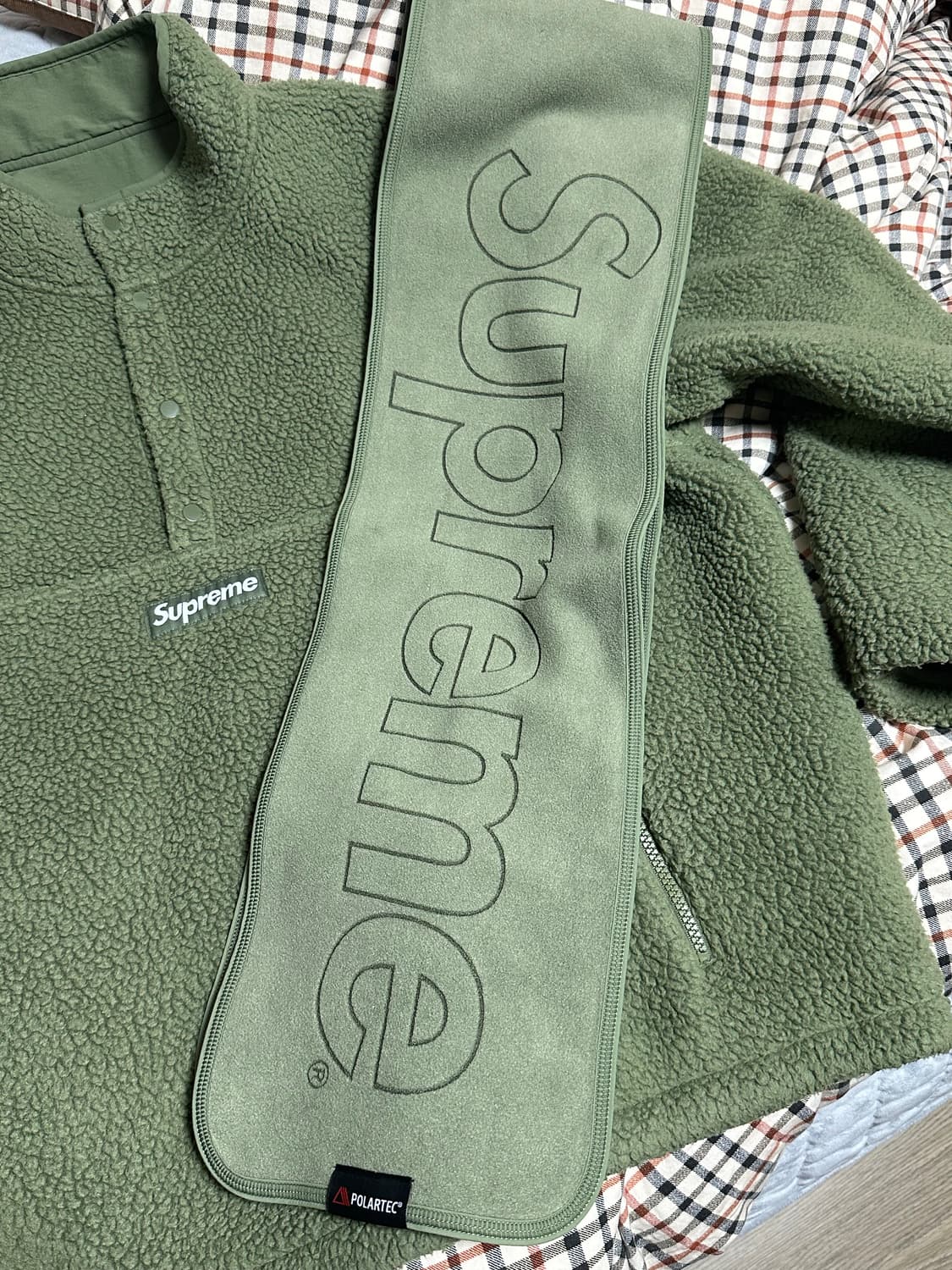 슈프림 폴라텍 머플러 카키 상품이미지1