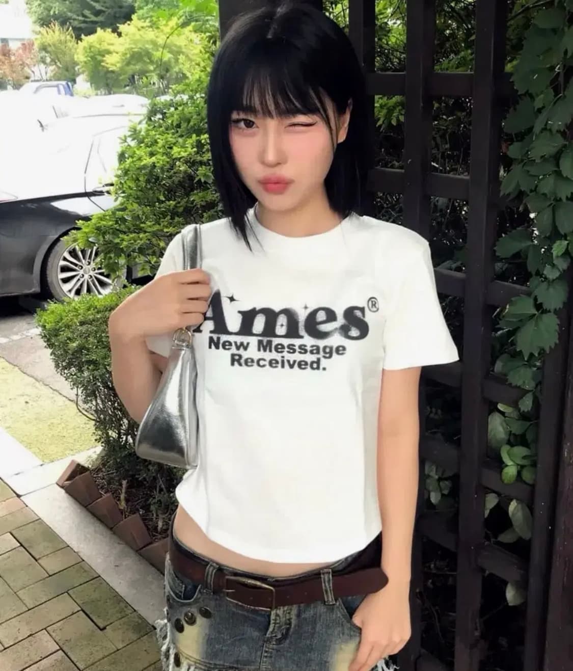 라운드 크롭티 ROUND HEM CROP TEE WHITE  상품이미지1