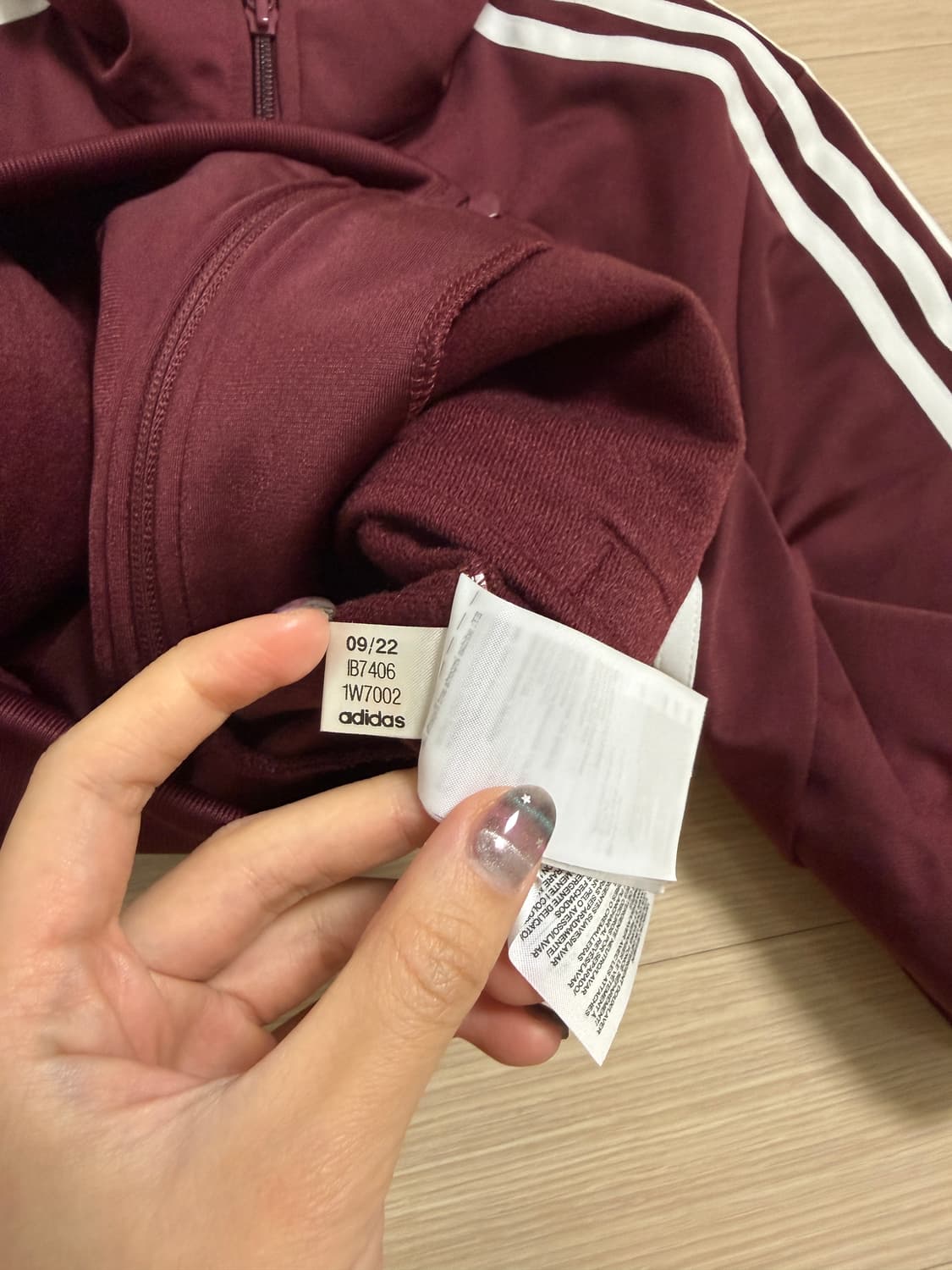 IB7406 아디다스 파이어버드 트랙 자켓 쉐도우 레드 버건디 S 상품이미지3