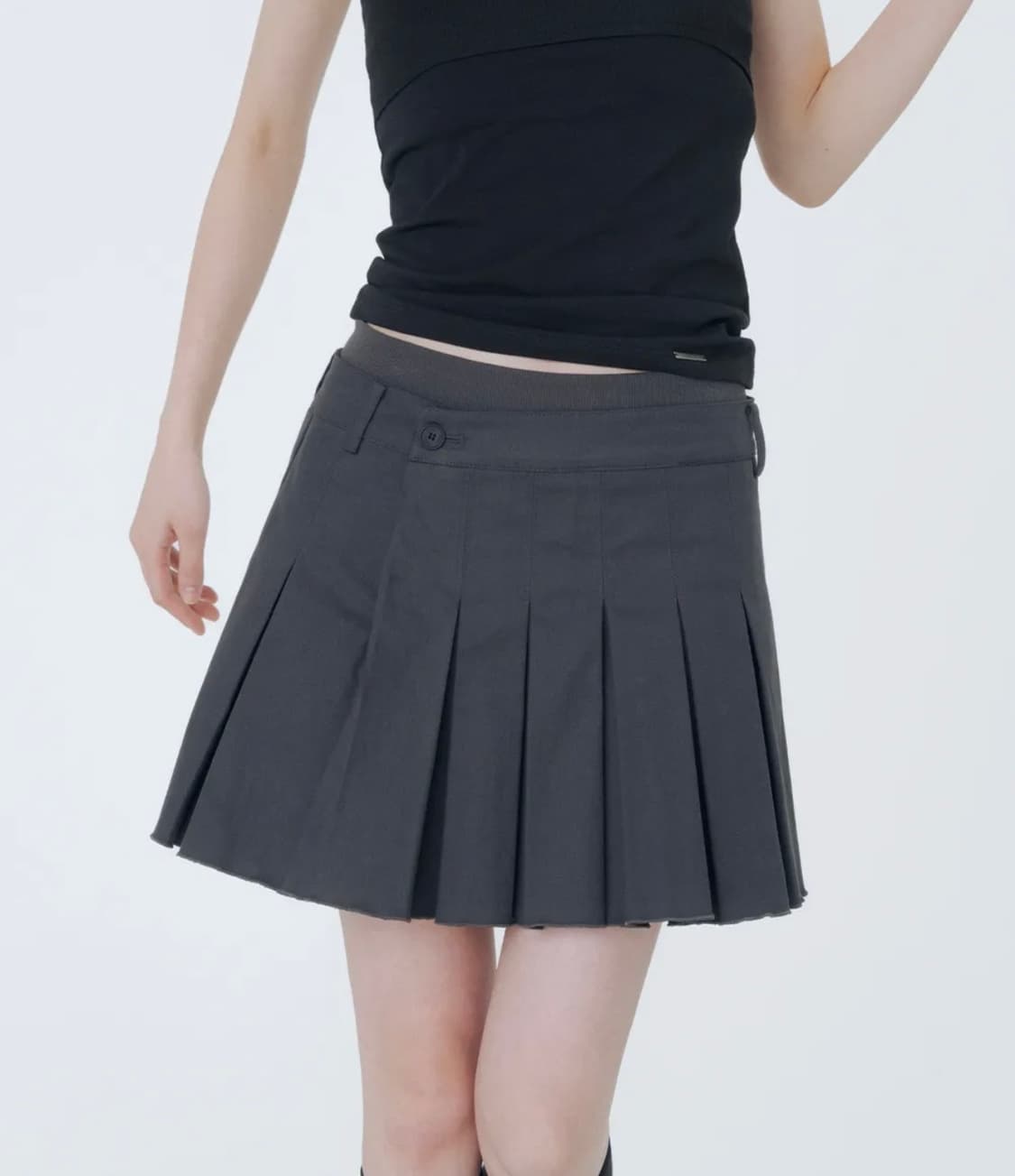 미세키서울 Ribbed layered pleats skirt 스커트 상품이미지3