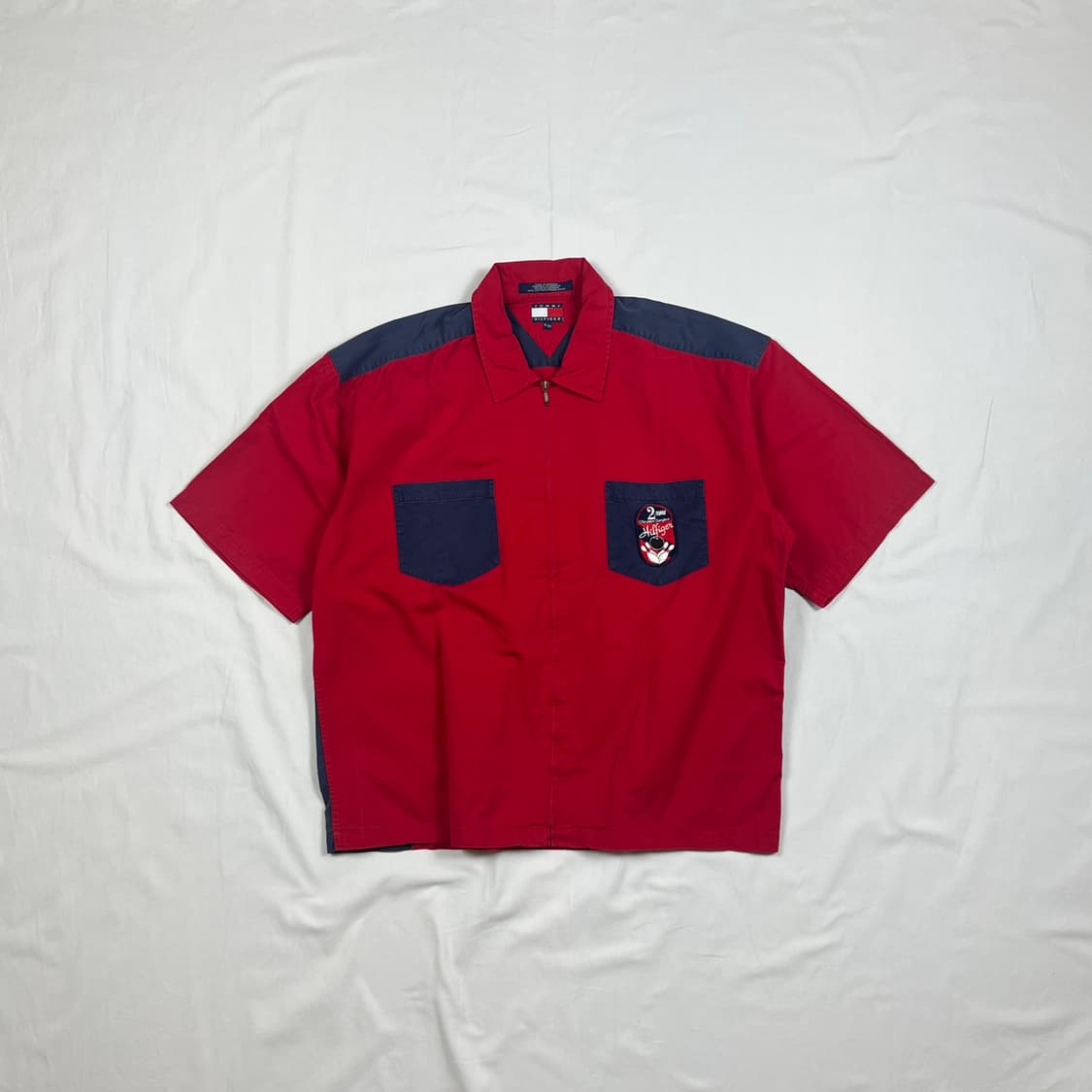 90‘s 타미힐피거 tommy hilfiger 볼링 반팔 셔츠 남방 상품이미지1