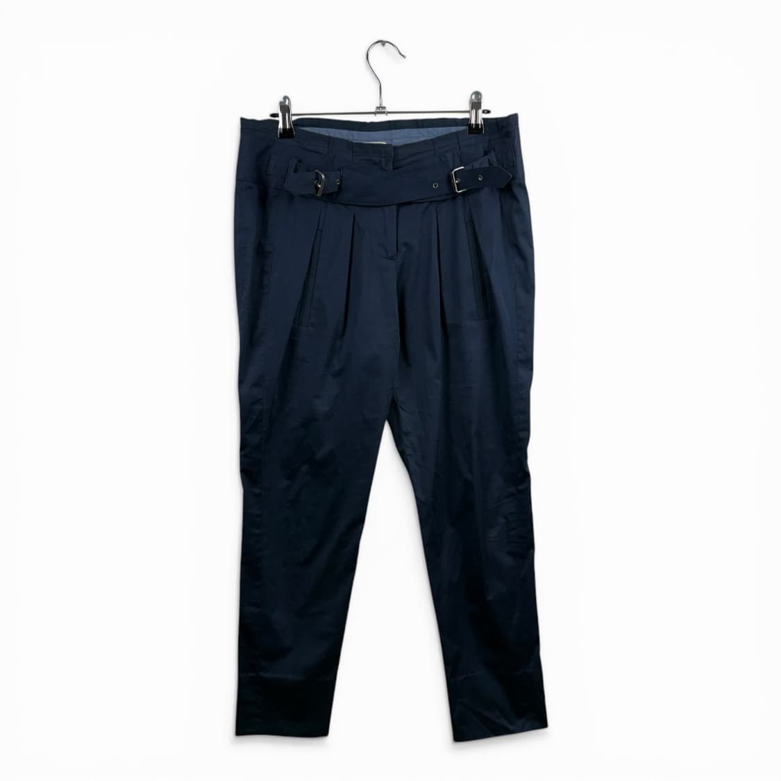 (64-94) 시스템 우먼스 벨티드 크롭 팬츠 네이비 상품이미지1