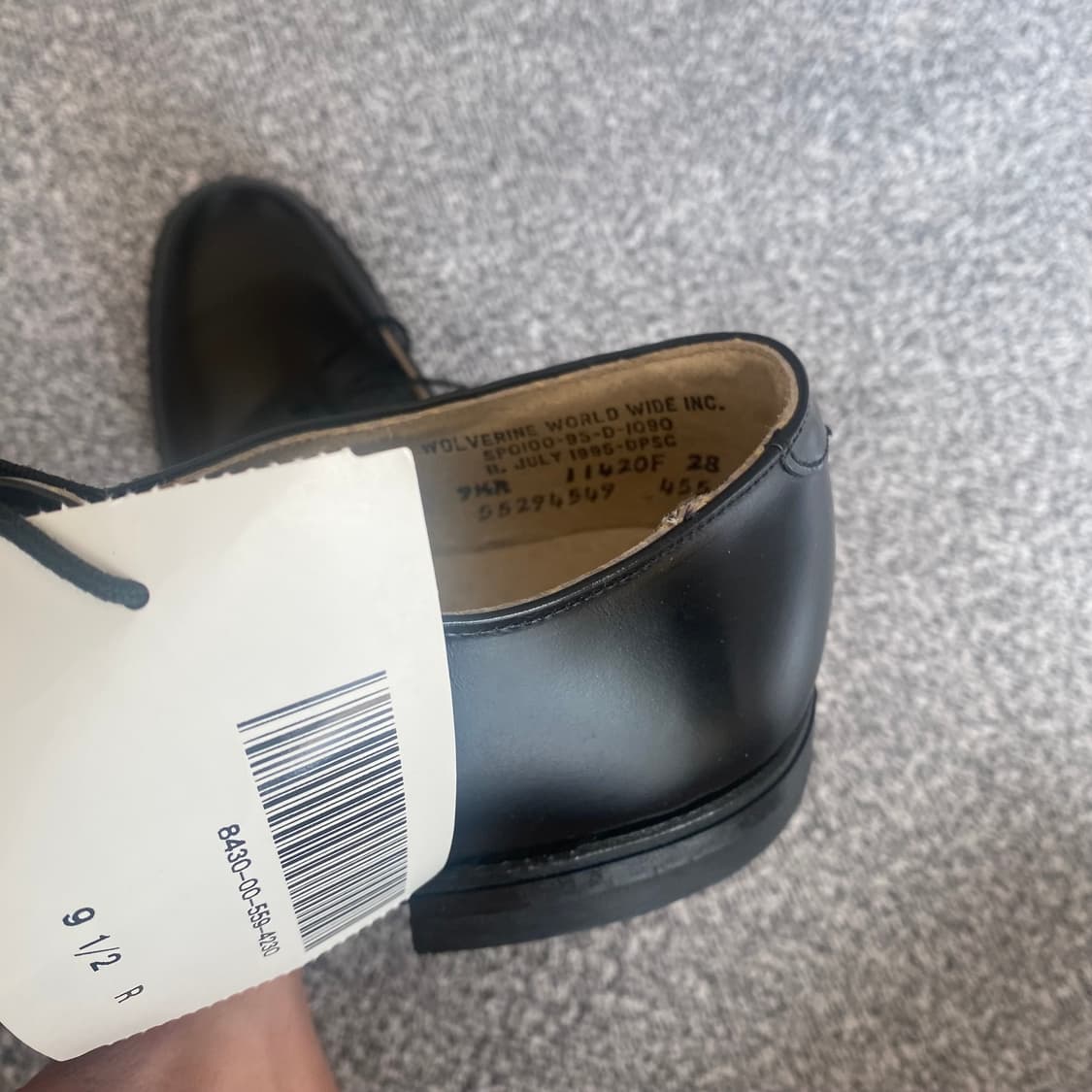 1995 US9.5R 미해군단화 서비스슈즈 Wolverine 상품이미지3