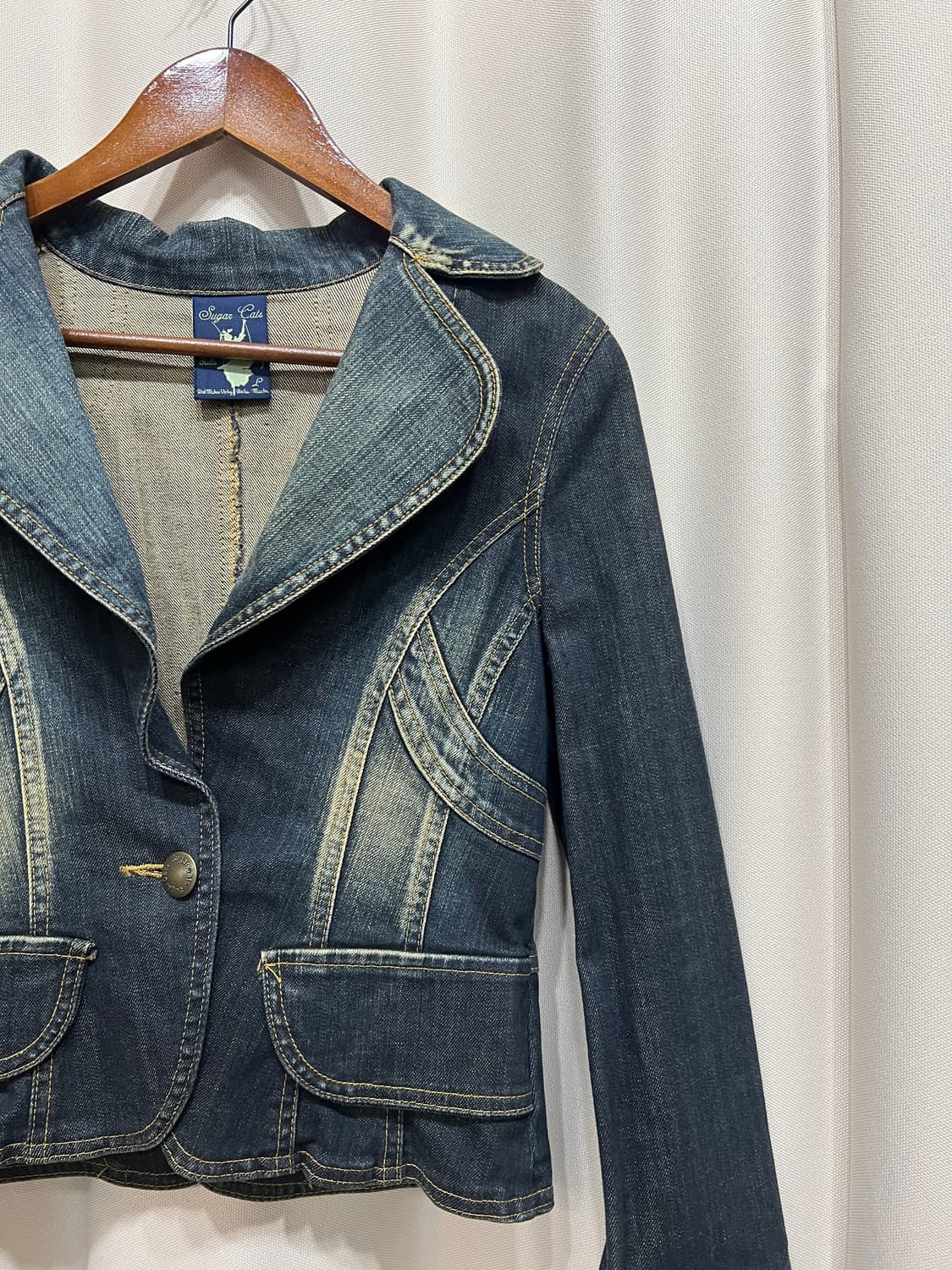 슈가켓 원버튼 데님 블레이저 자켓 상품이미지3