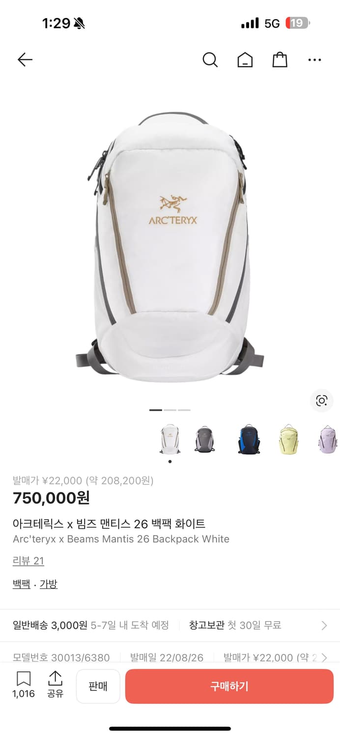 아크테릭스 빔즈 맨티스  상품이미지1