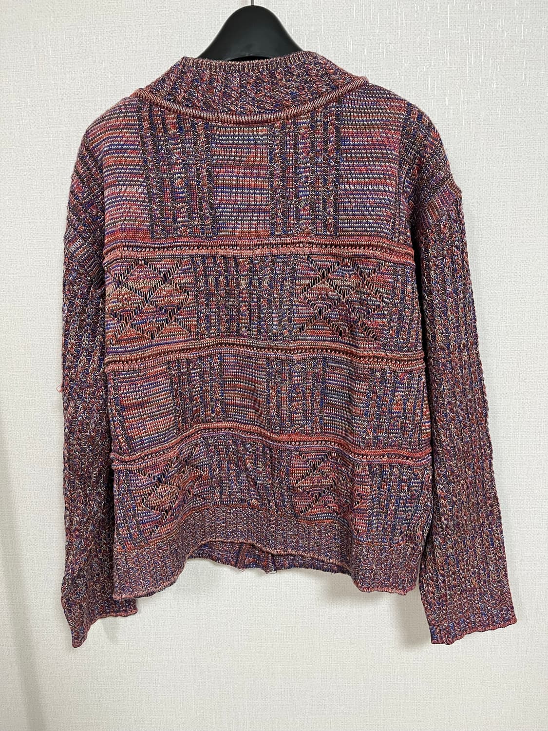 일본 빈티지 모리걸 메이드인 재팬 레나운 패턴 니트 가디건 상품이미지2