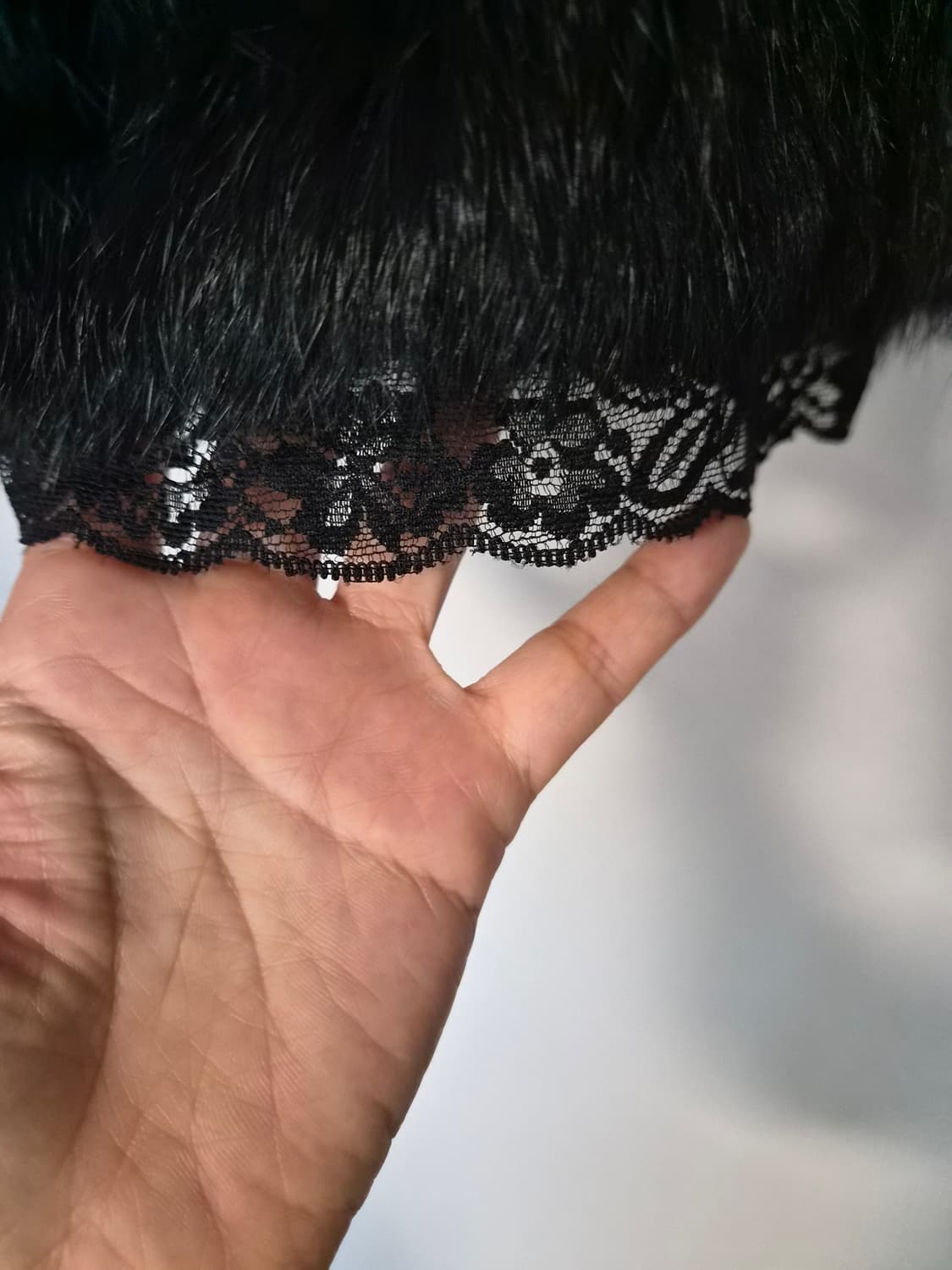(고급/새빙) 레이스 배색 블랙 천연 밍크 퍼 볼레로/자켓 (탈부착 가능 상품이미지3