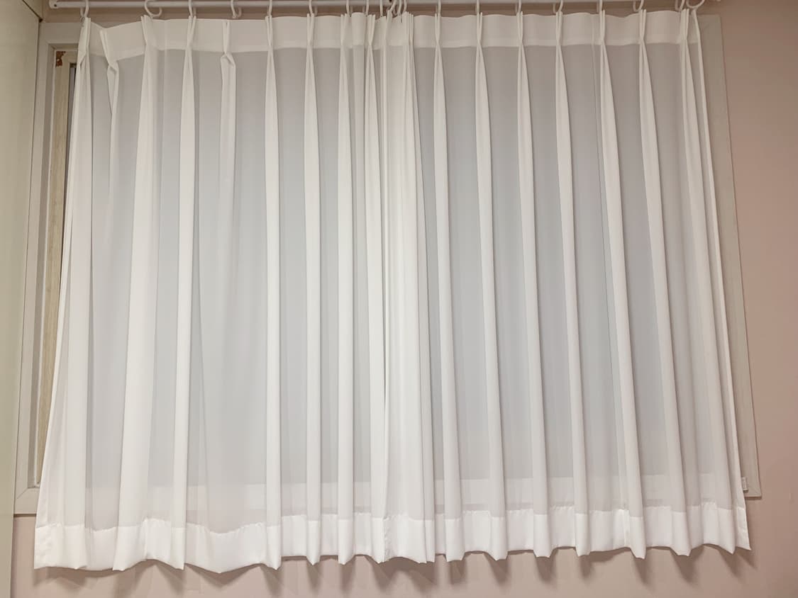 화이트 쉬폰 나비주름 커튼 커텐 상품이미지1