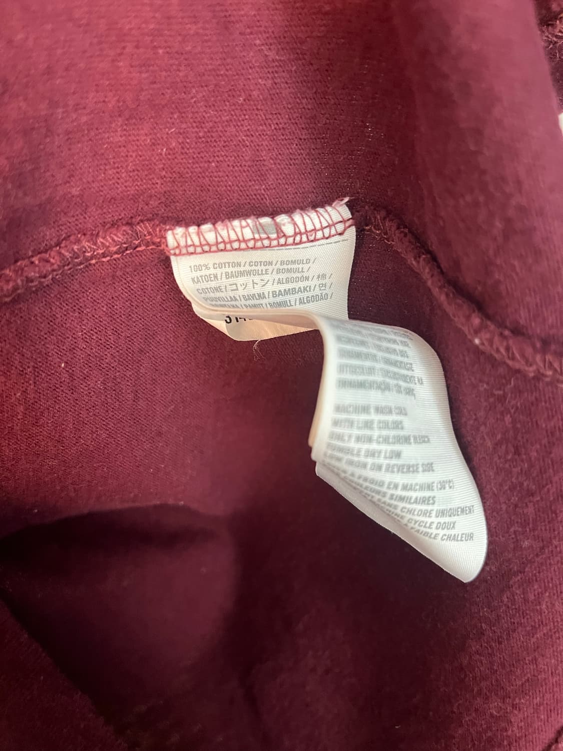 아베크롬비 스펠로고 버건디 반팔 티셔츠 [M]  상품이미지4