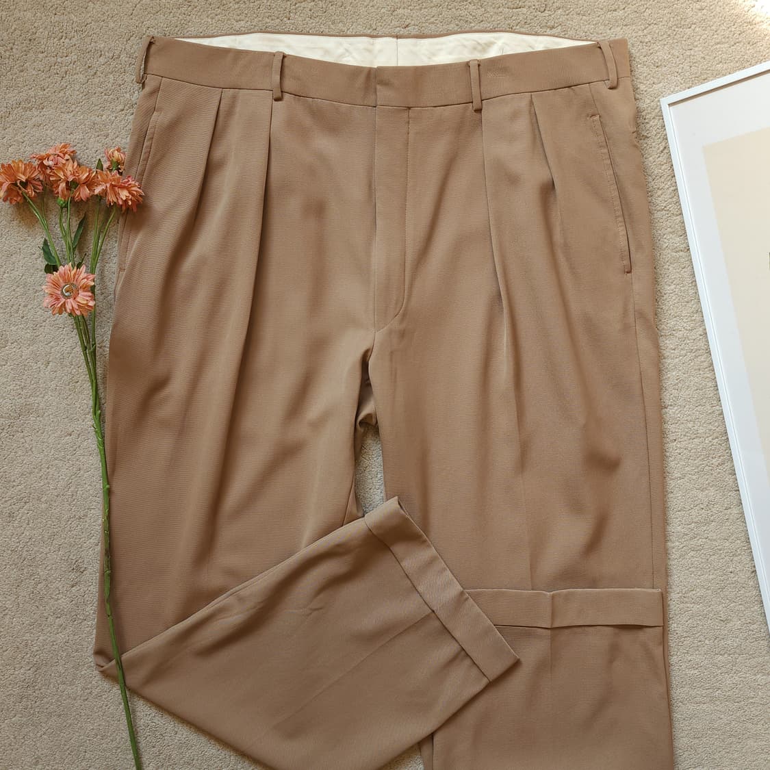 90s 폴로 랄프로렌 엑스트라 파인 버진울 이탈리안 투턱 치노팬츠 38 상품이미지1