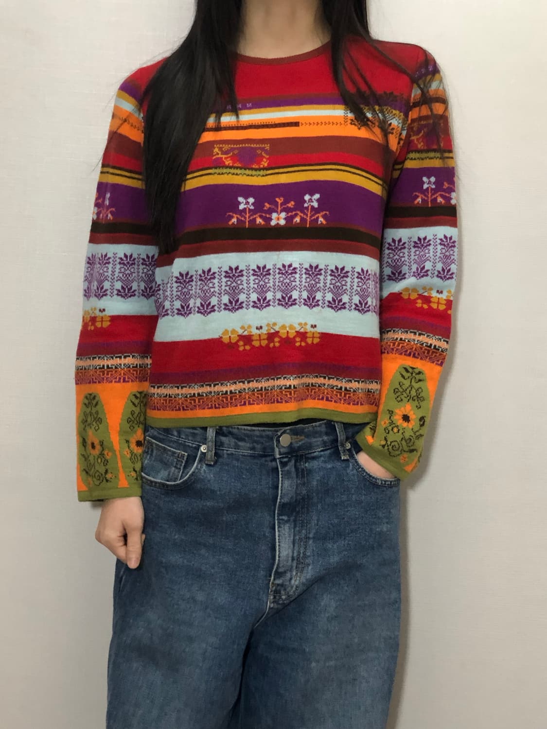 빈티지 레드 히피 니트 상품이미지6